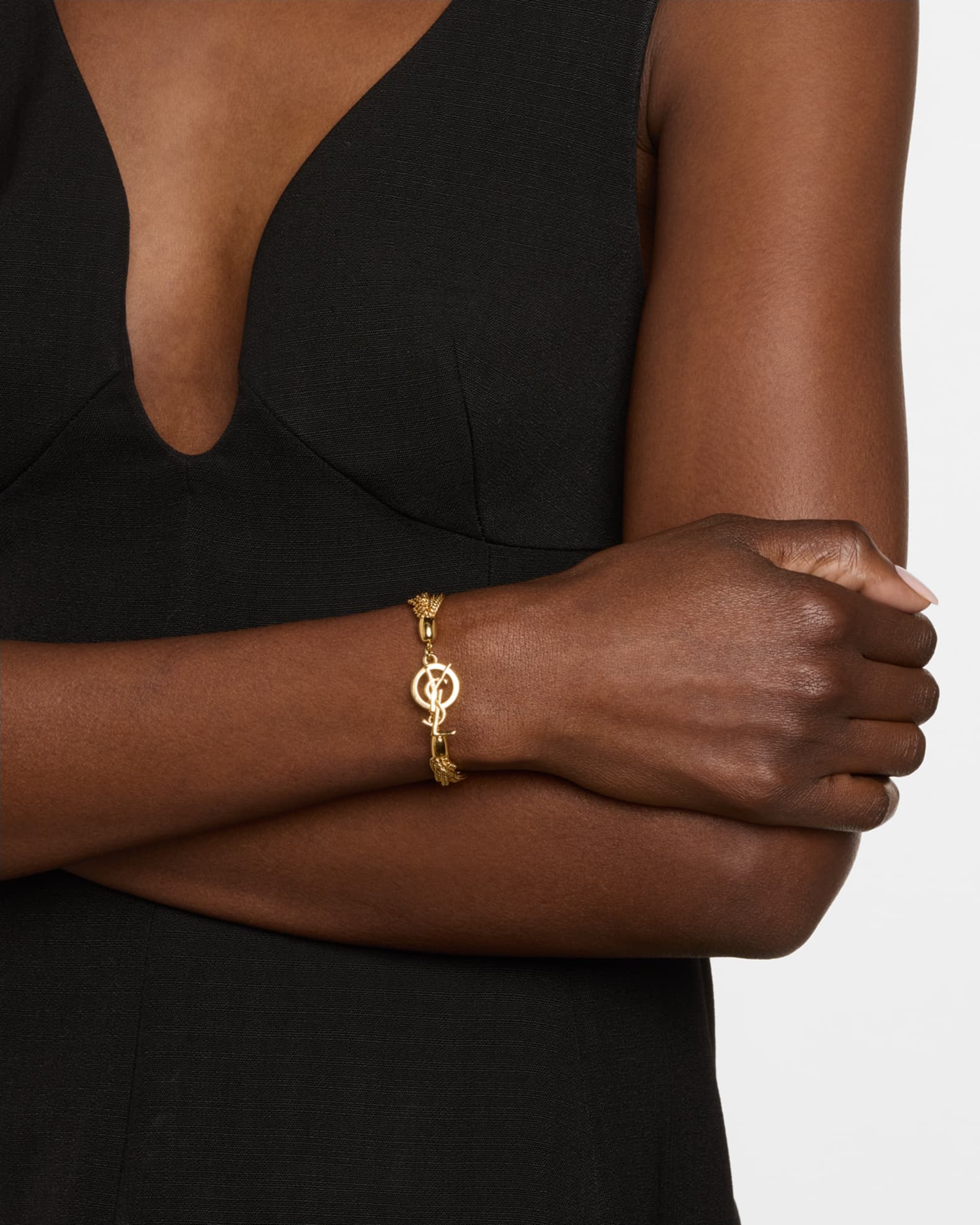 Saint Laurent YSL Multi-Chain T-Bar Bracelet | Neiman Marcus