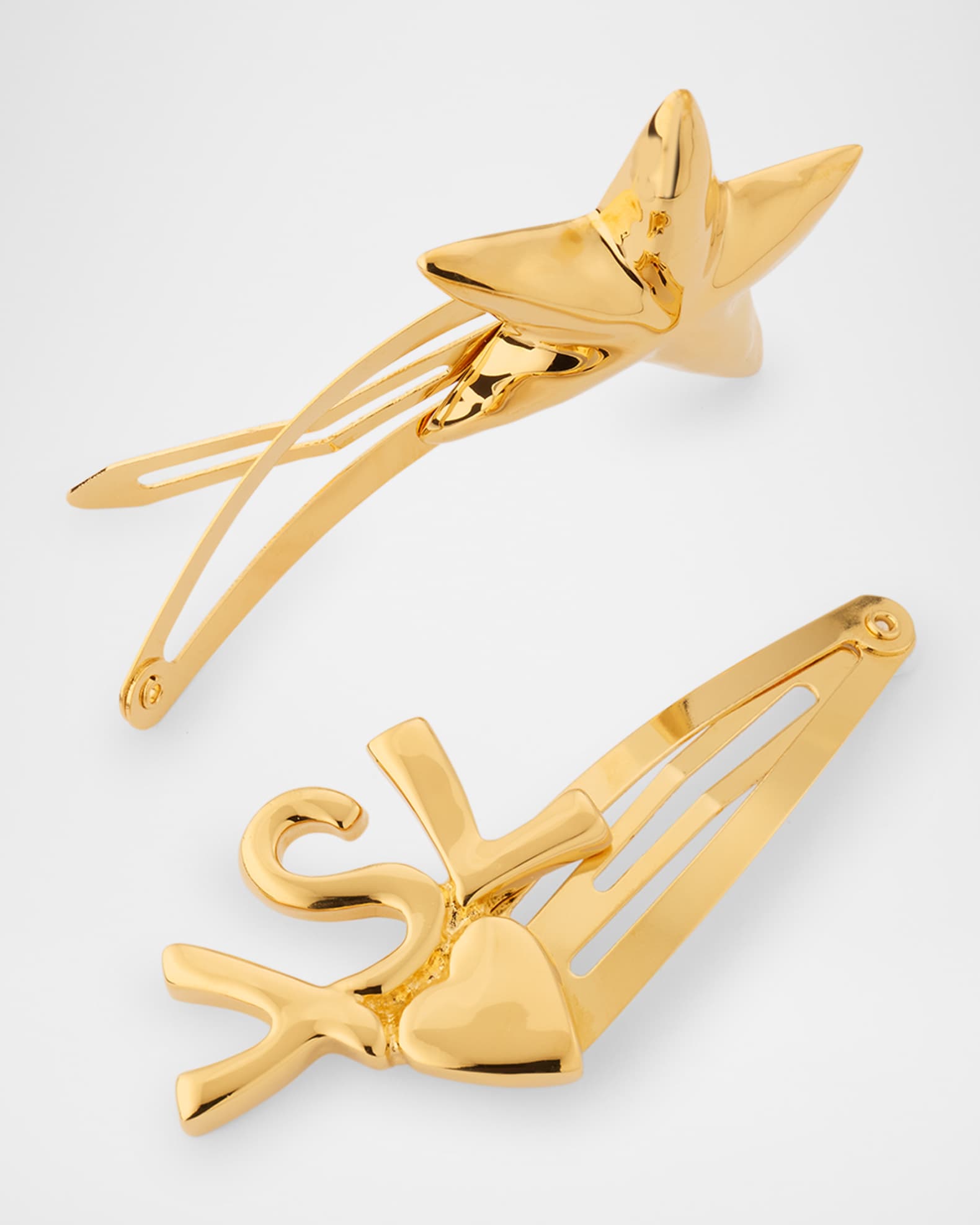 【Saint Laurent】 Cassandre hair clip Saint Laurent Cassandre Hair Clips, Set of 2 | Neiman Marcus