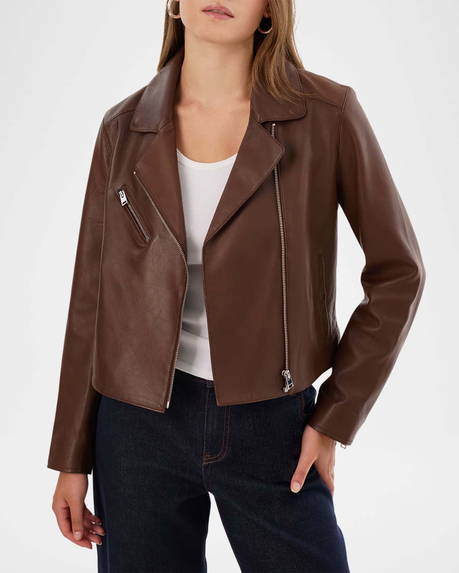 LaMarque Valeria Leather Biker Jacket Neiman Marcus
