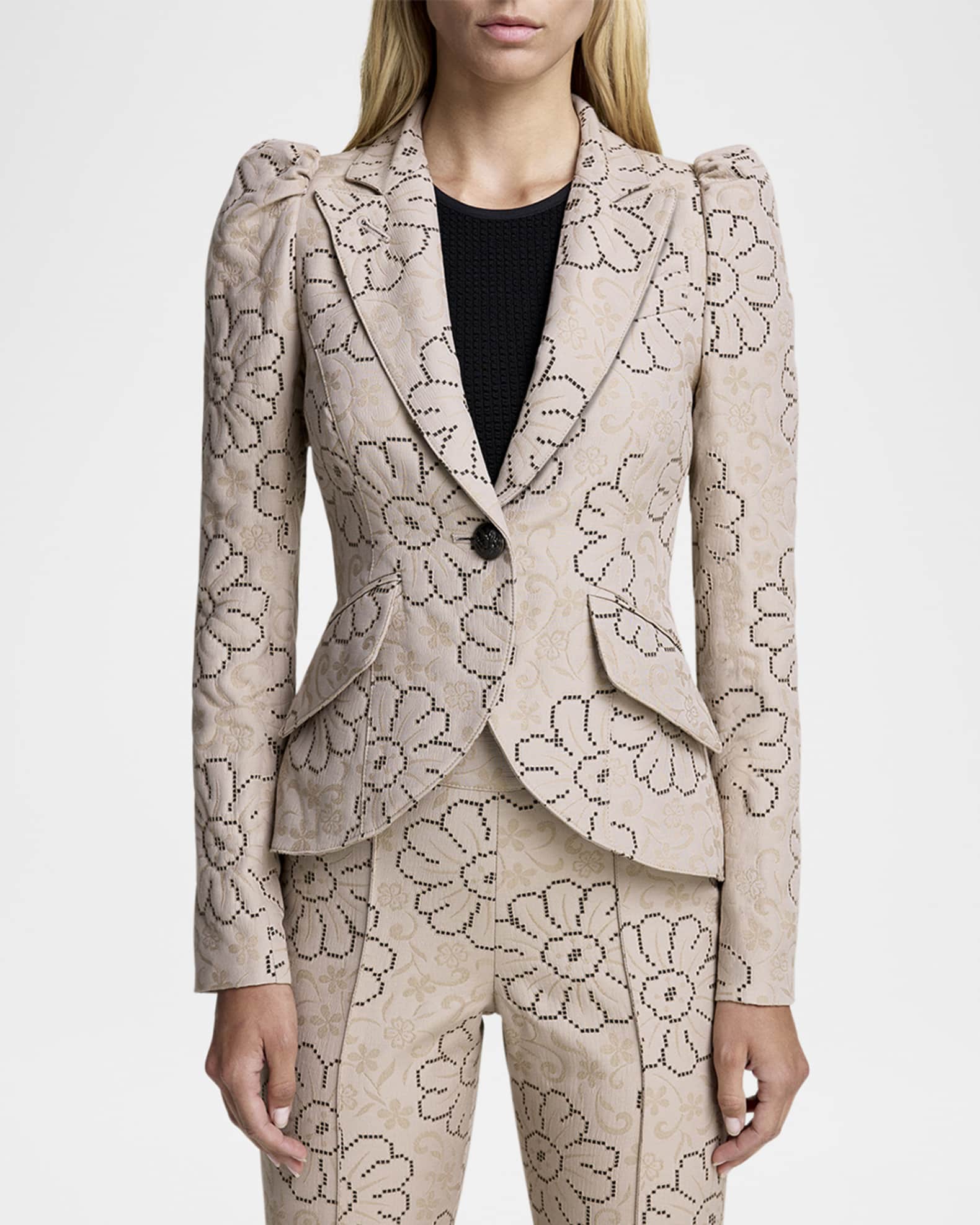 Syr Electric Satin Jacquard Blazer