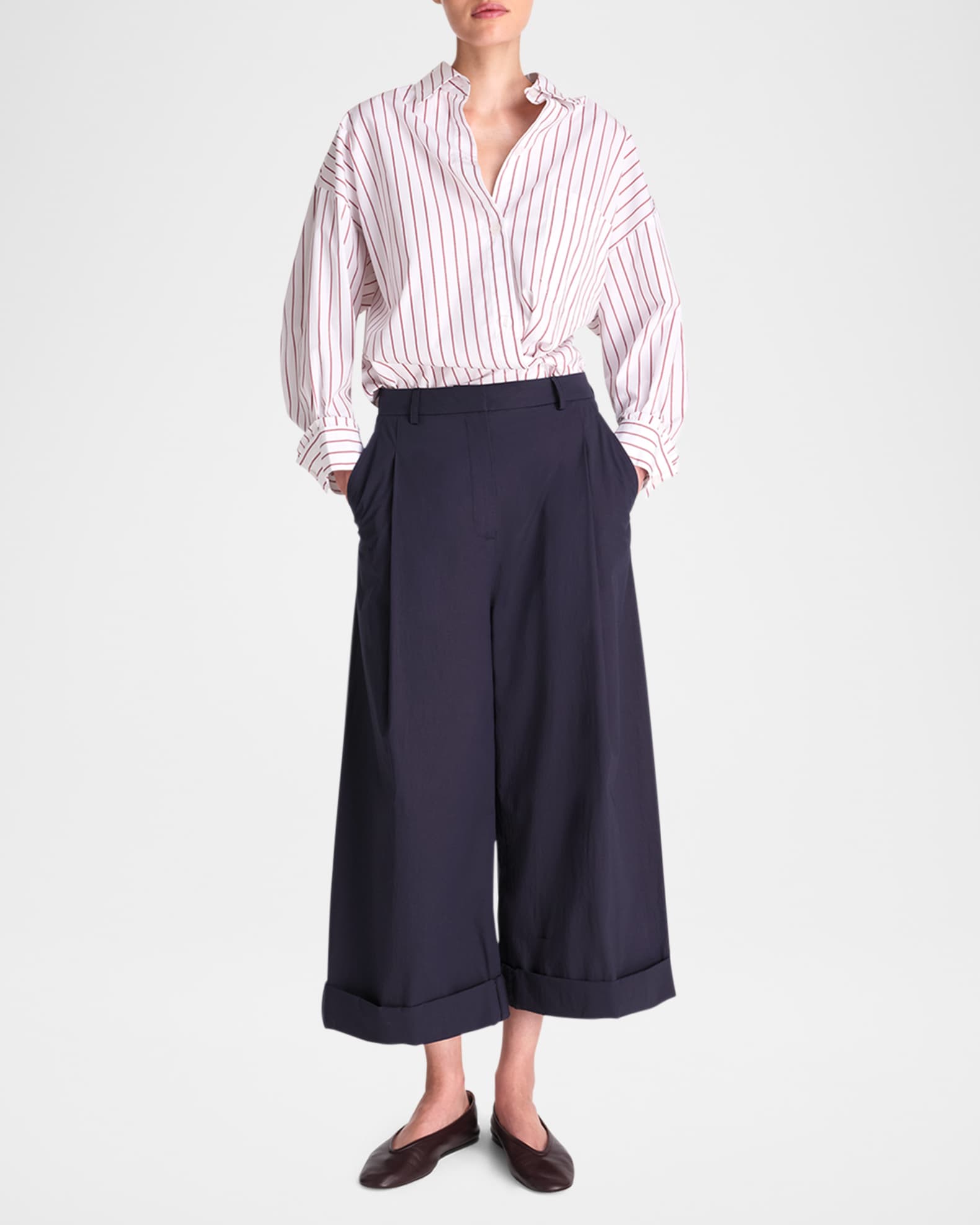 Houston St Cuffed Wool-Blend Trousers 1