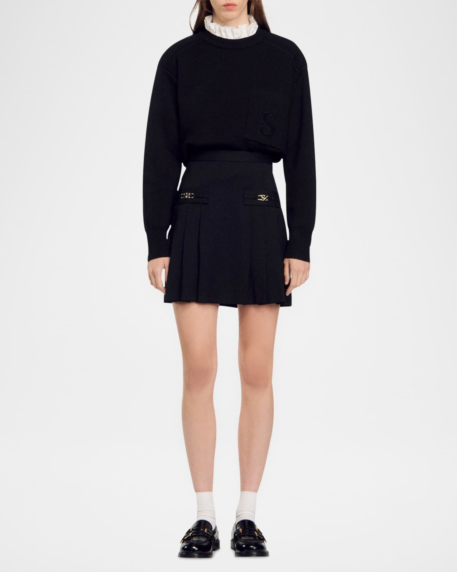 Rebeca Stitched Pleat Mini Skirt 1