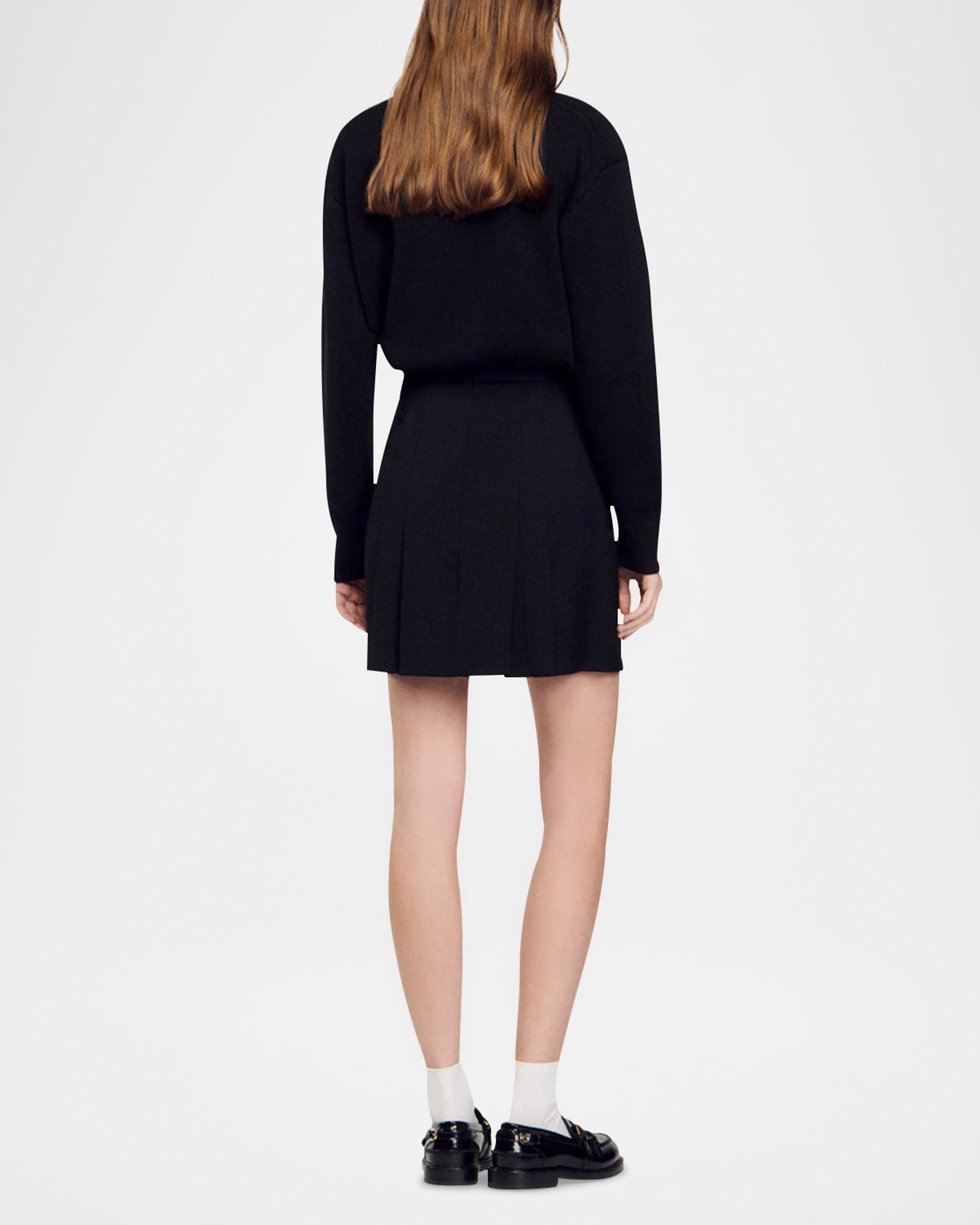 Jupe Plissée ROCHAS En Laine Noire – Taille IT40 (US4/S), Fermeture éclair Dorée, Neuve