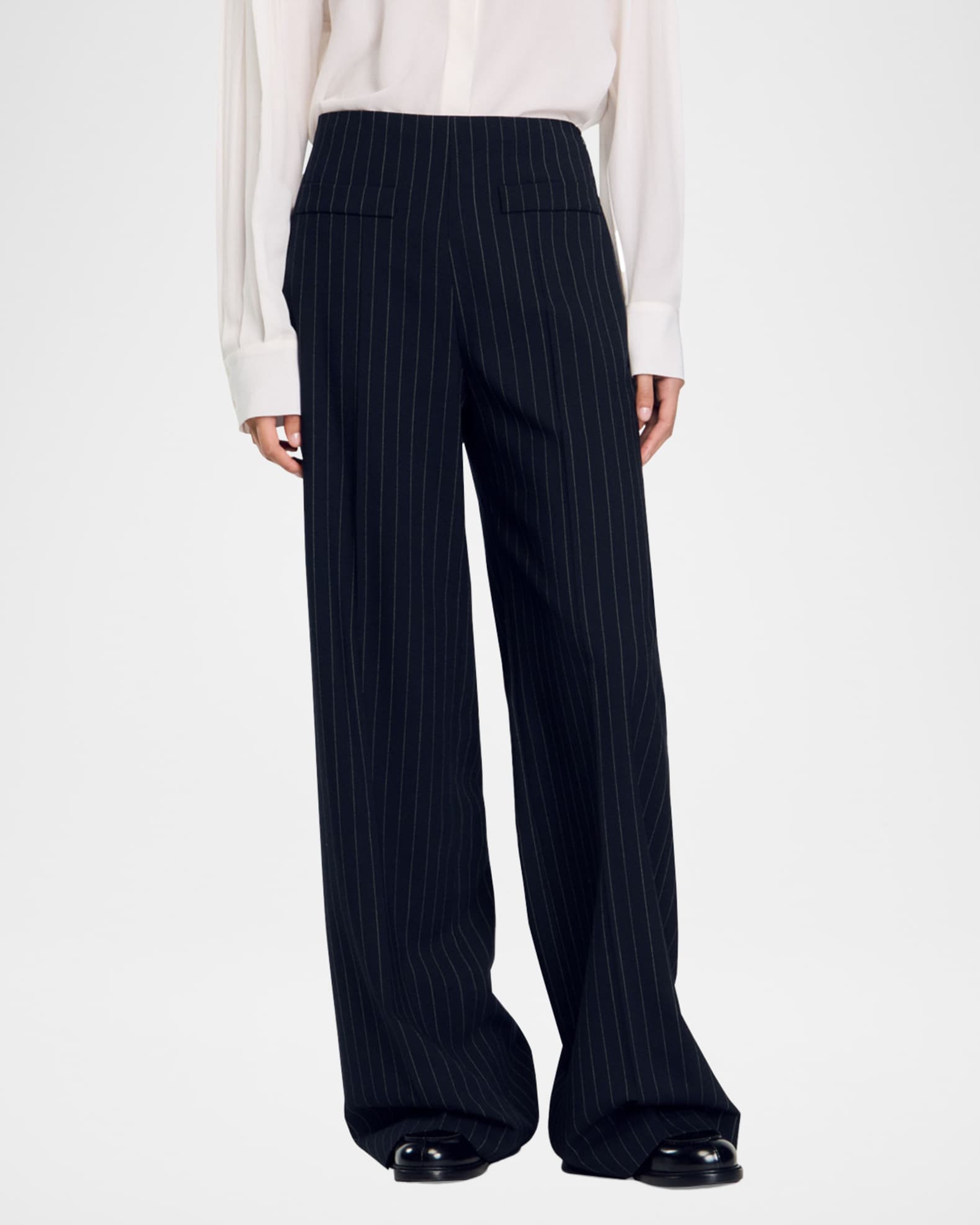 Levallois Chalk Stripe Wide-Leg Trousers 1
