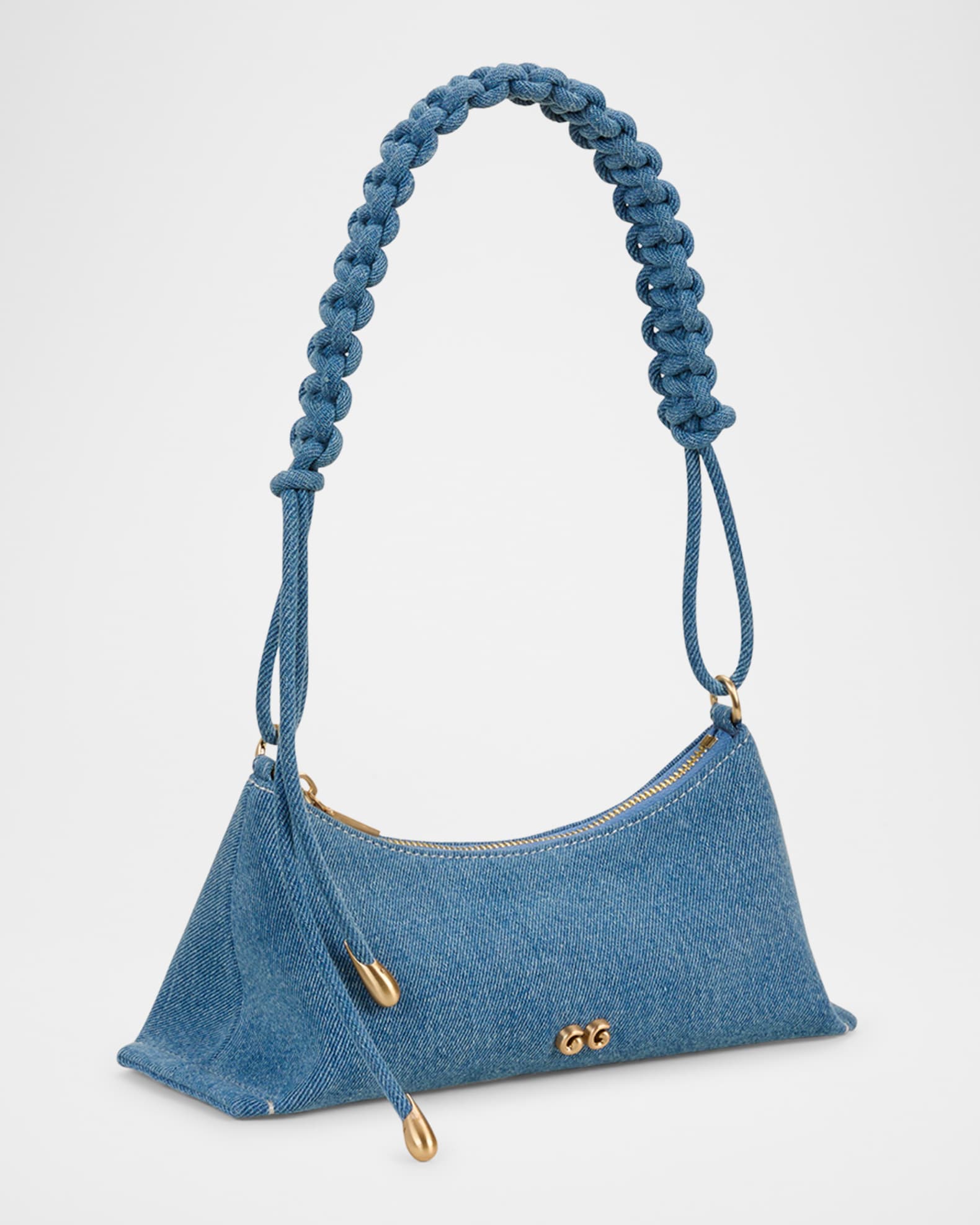 Osa Braided Denim Shoulder Bag  1