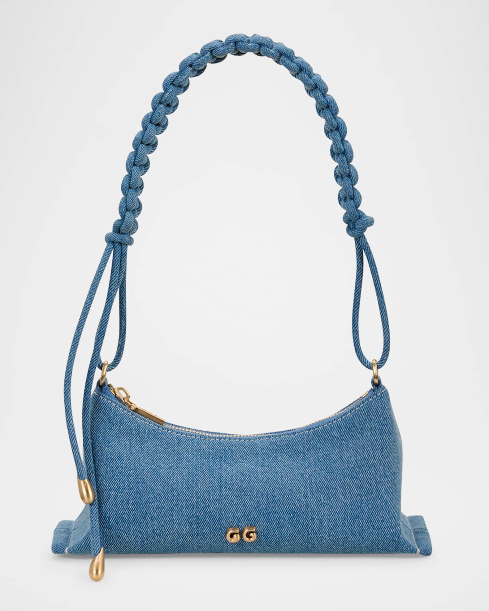 Osa Braided Denim Shoulder Bag  0