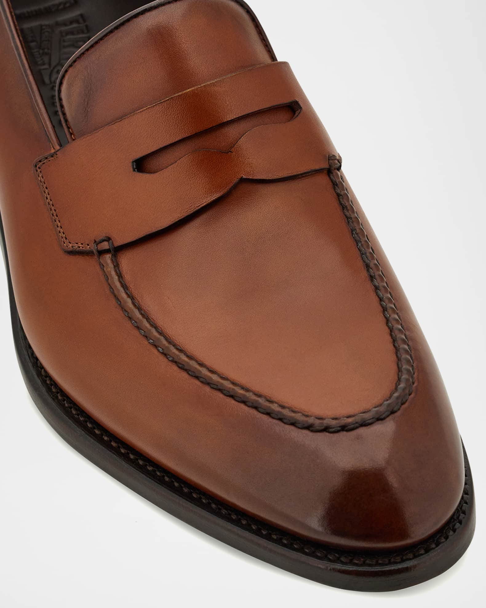 Men's Brandy Tramezza Leather Penny Loafers
