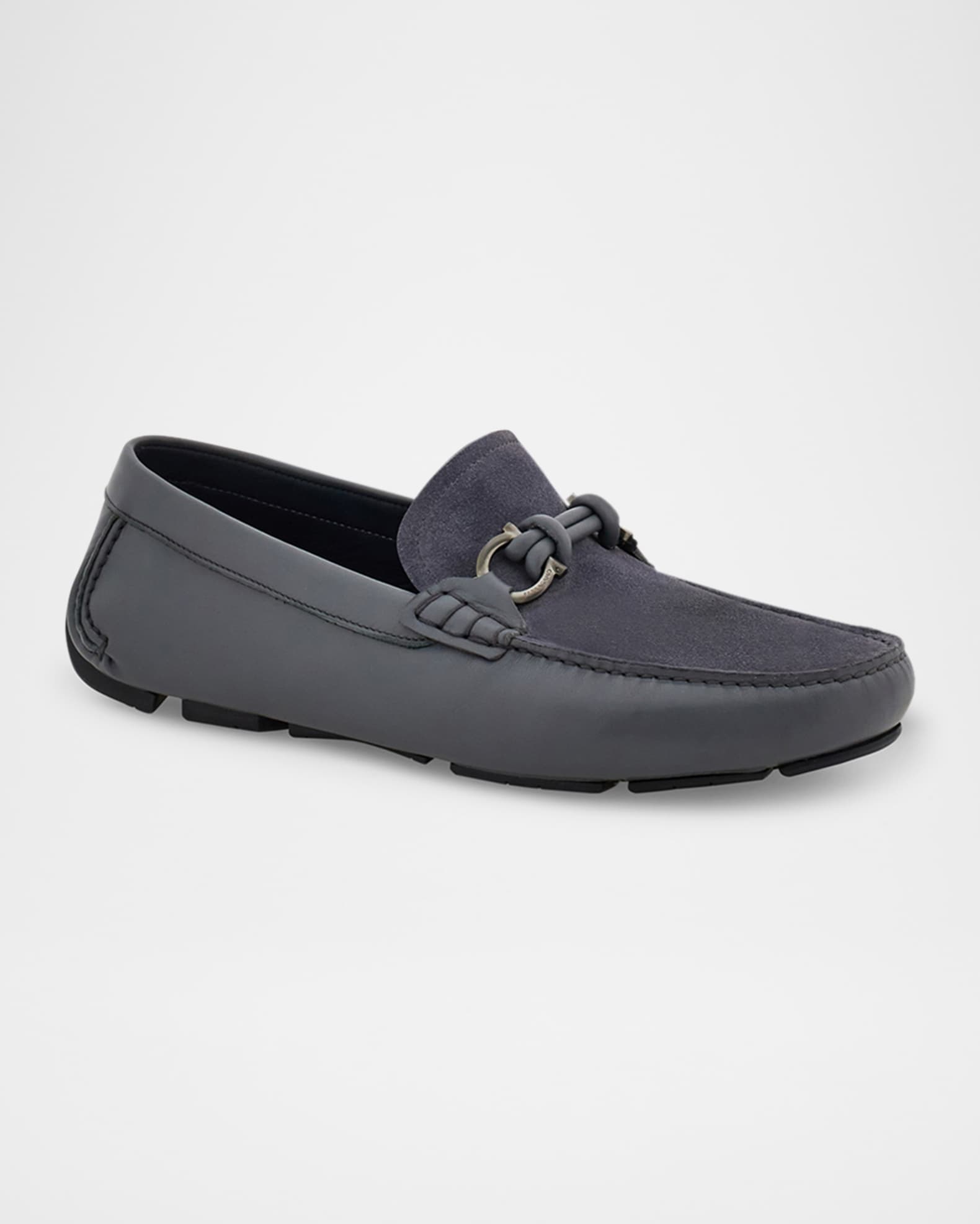Men's Almeria Gancini-Bit Leather and Suede Drivers 1