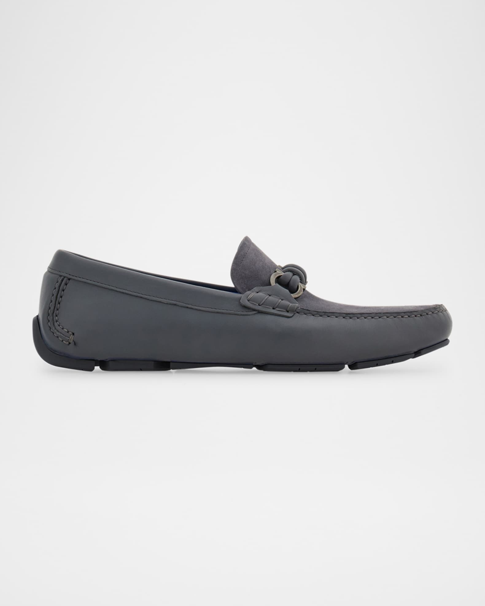 Men's Almeria Gancini-Bit Leather and Suede Drivers 0