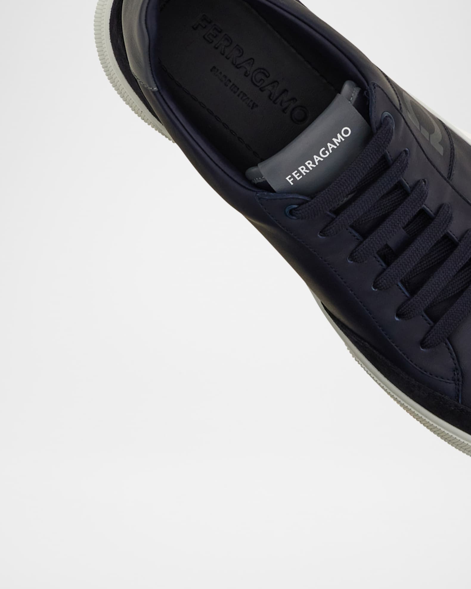 Ferragamo Men's Alaska Gancio Leather Low-Top Sneakers