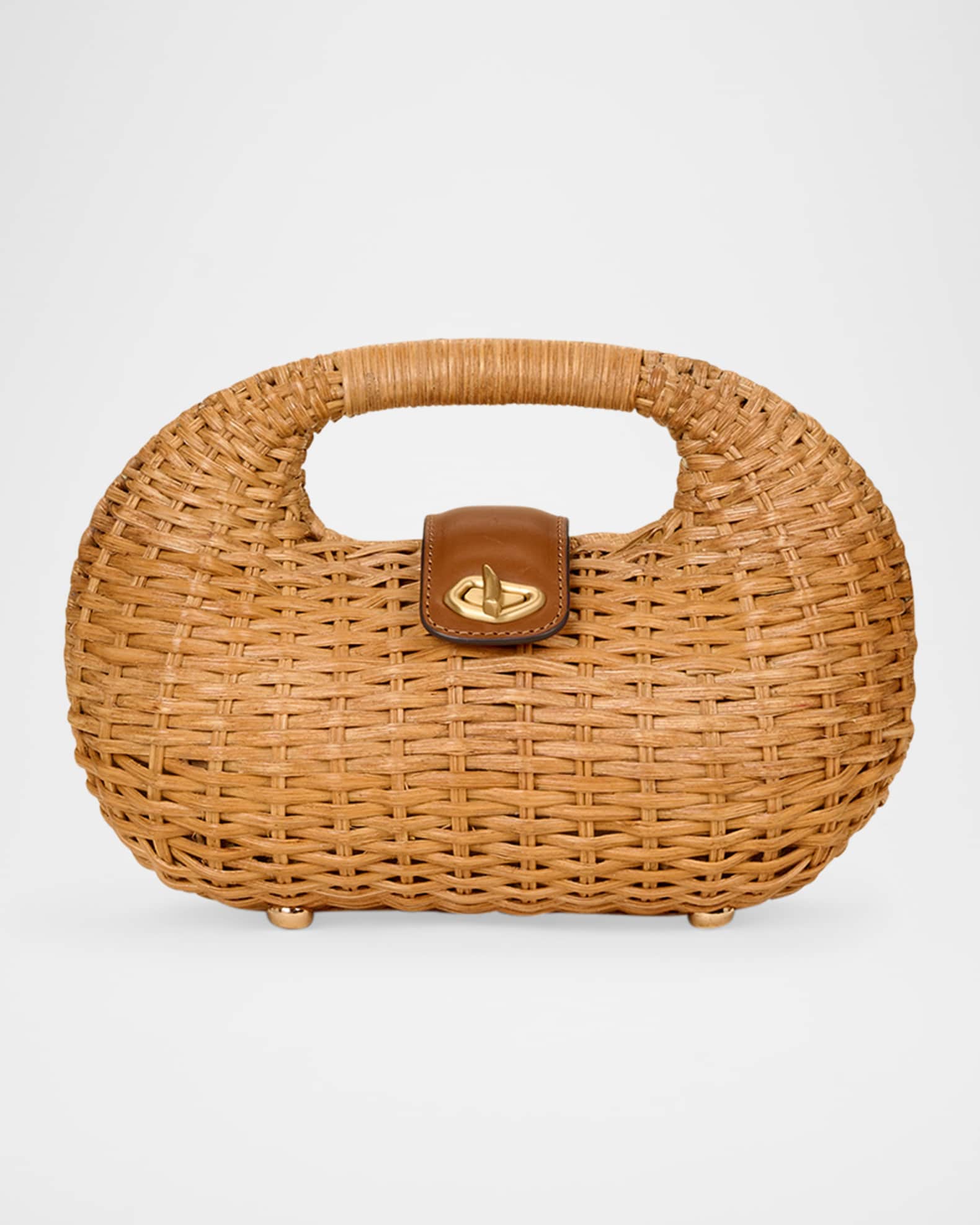 Lydia Rattan Top-Handle Bag 0
