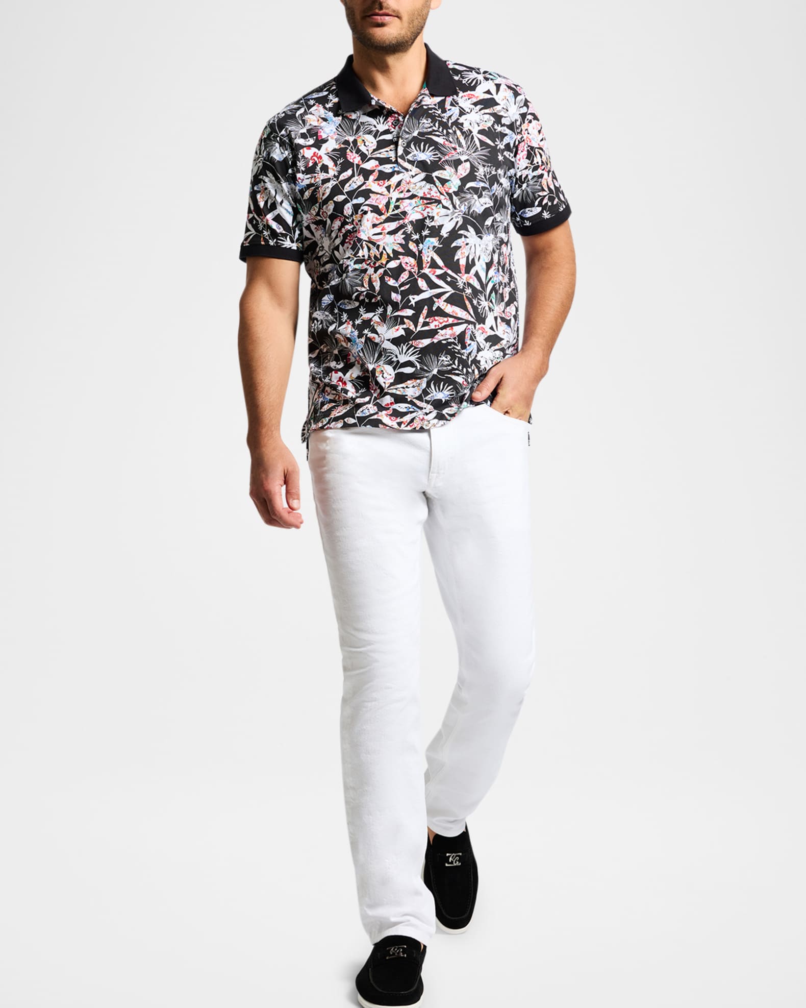 Men's Botanic Bloom Knit Polo Shirt 1