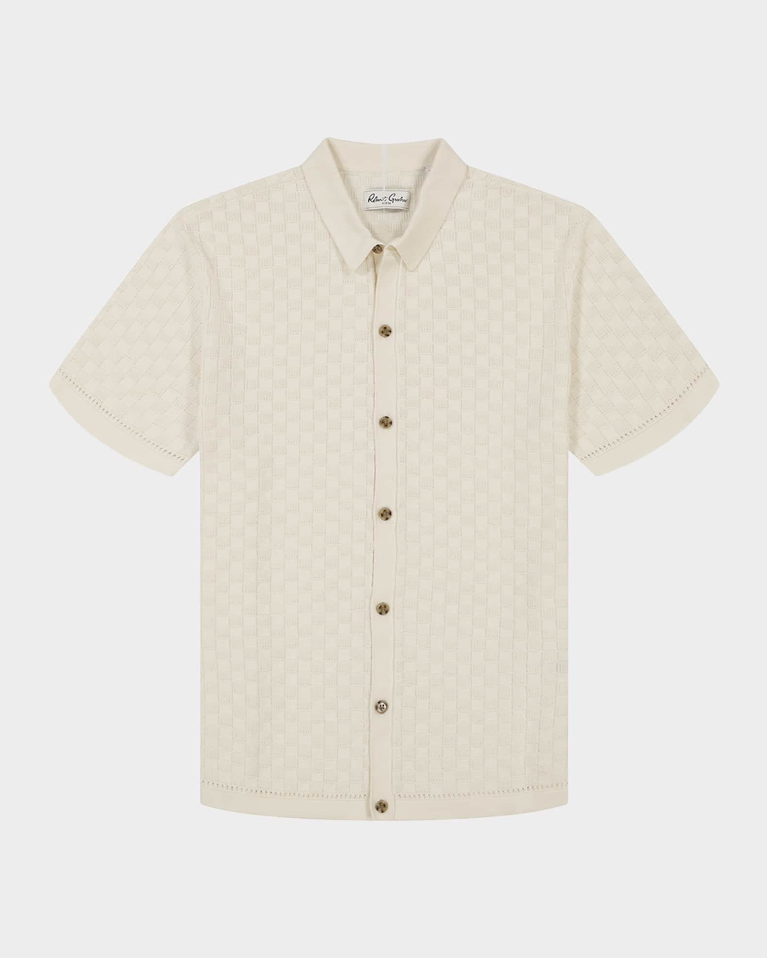 Men's Ames Cotton Jacquard Short-Sleeve Sweater 0
