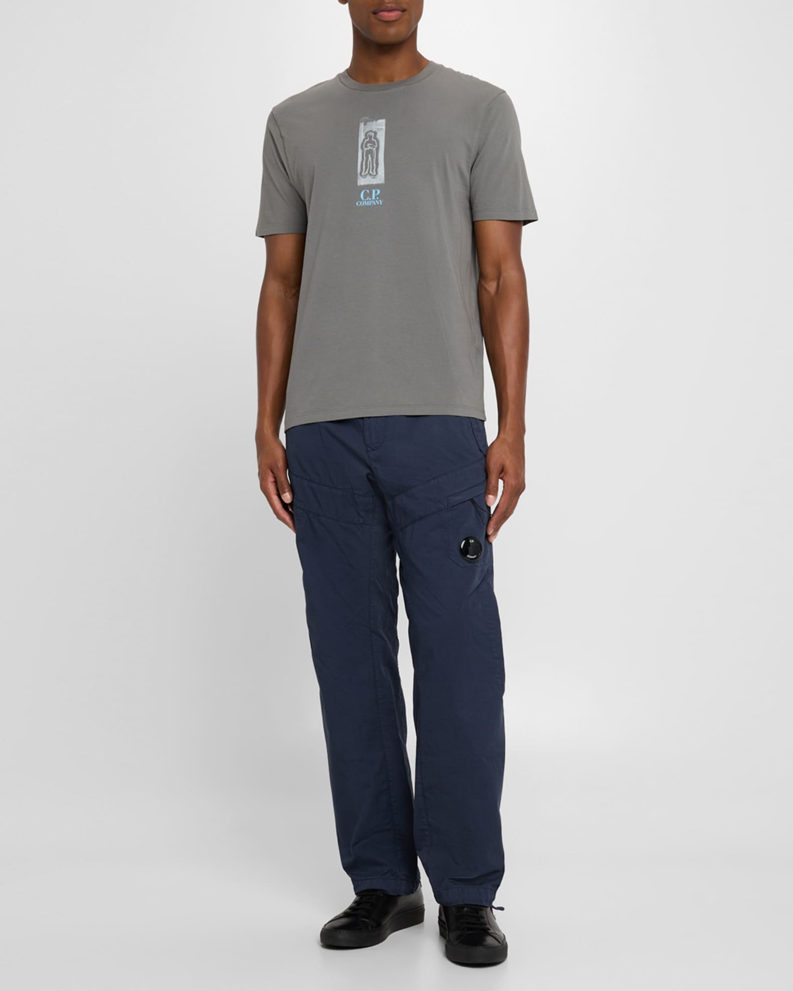 Tシャツ・カットソー C.P. Company Cotton T-shirt with print on the back C.P. Company Men's Front and Back Logo T-Shirt | Neiman Marcus