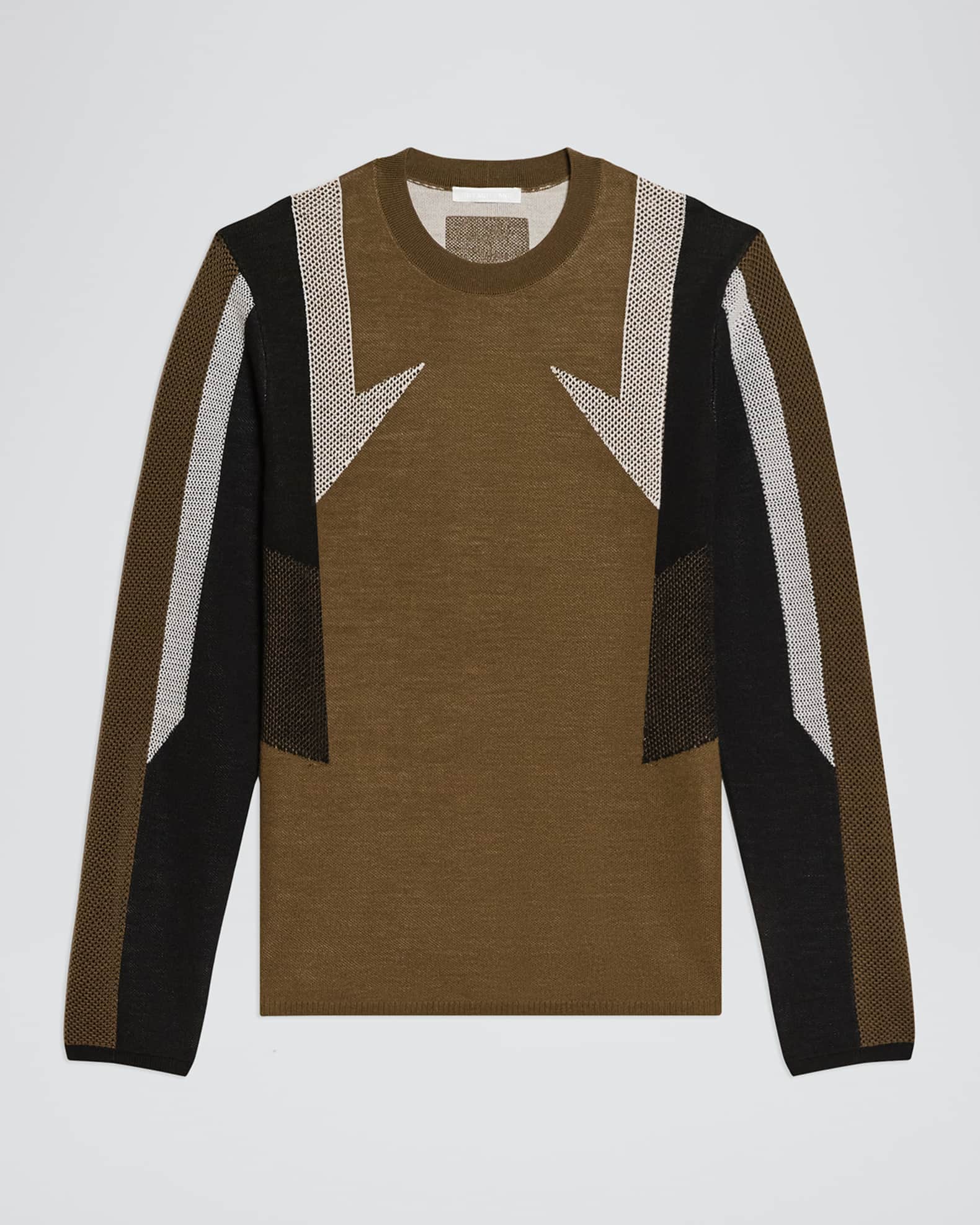 Men's Wool Mesh Paneled Sweater 0