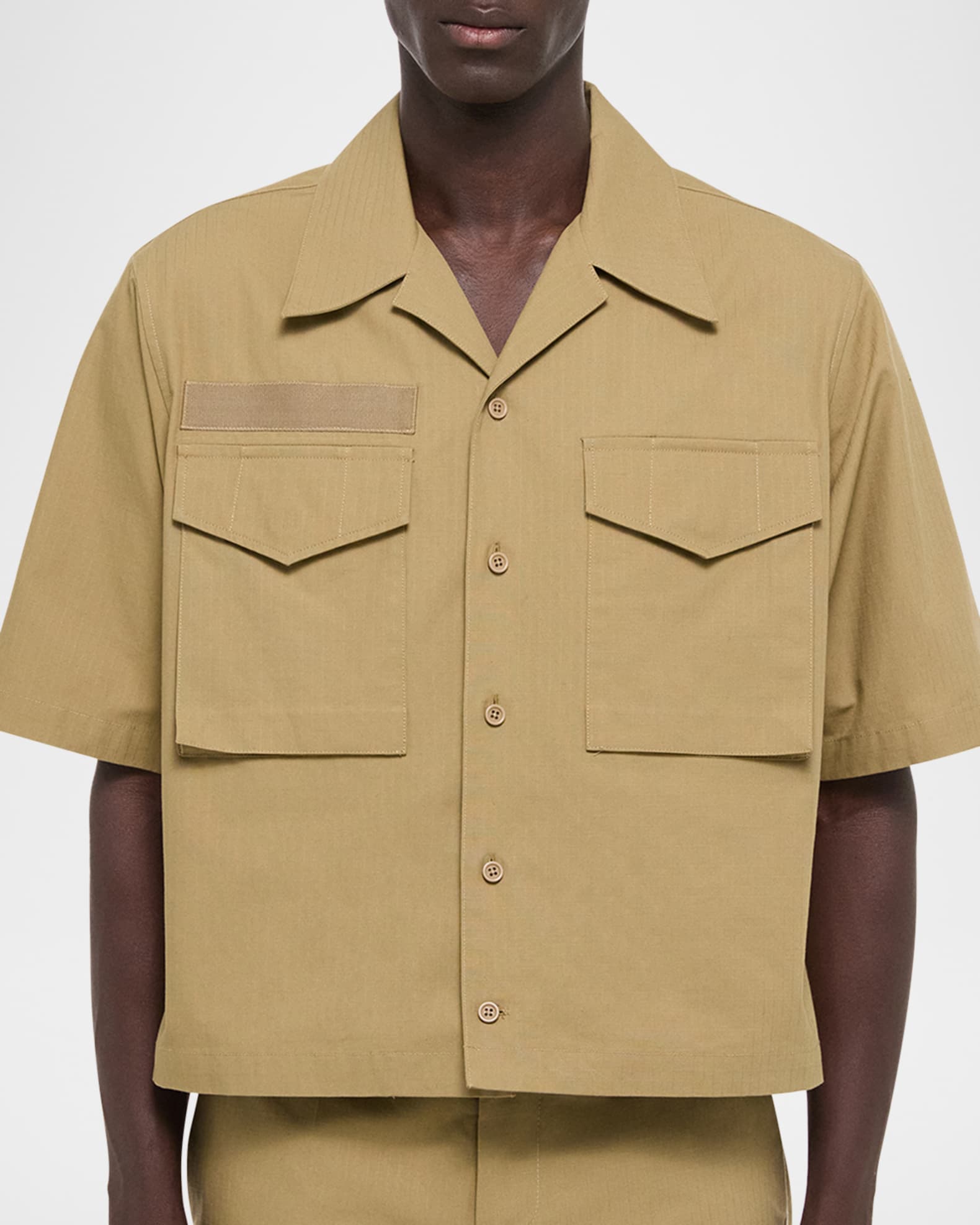 Helmut Lang Men's Boxy-Fit Short-Sleeve Field Shirt | Neiman Marcus