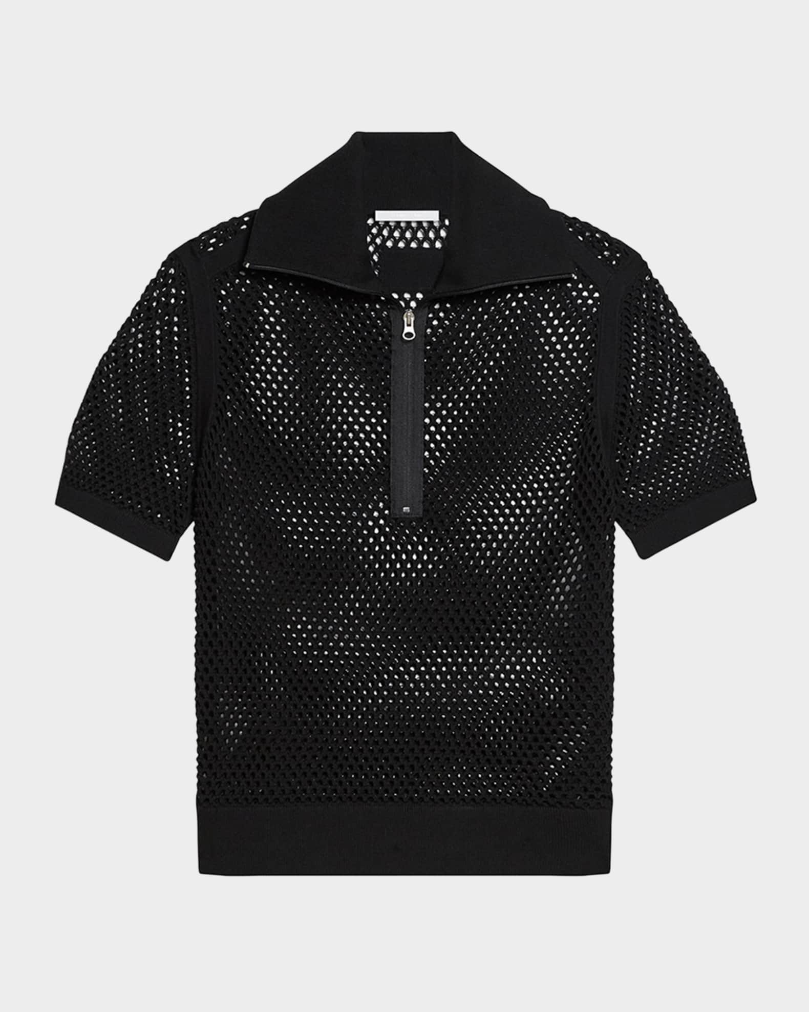 【冬バーゲン★】 Shirt Polo Quarter-Zip Mesh Men's Lang Helmut | Marcus Neiman トップス