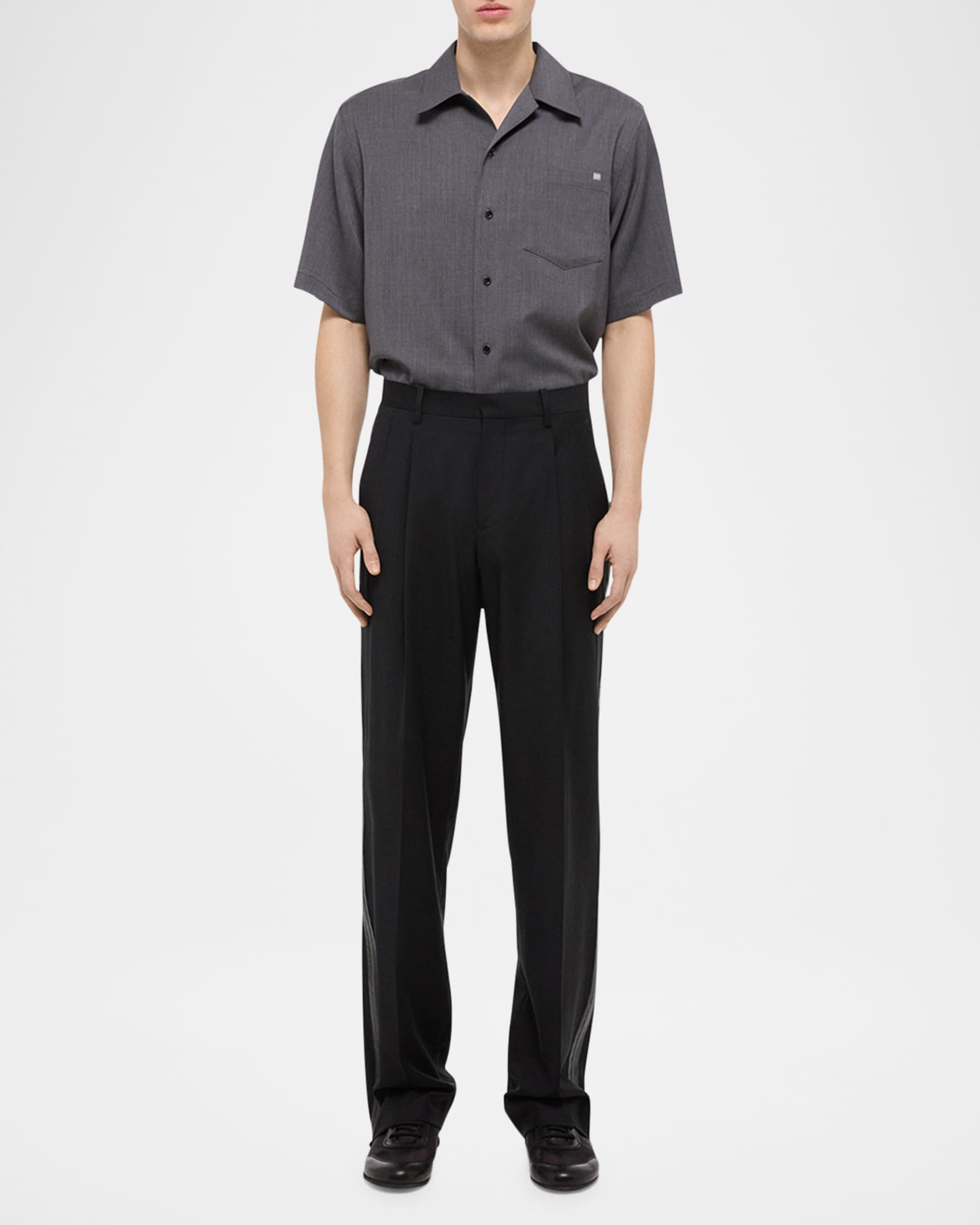 Helmut Lang Men's Zip Double-Pleated Trousers | Neiman Marcus