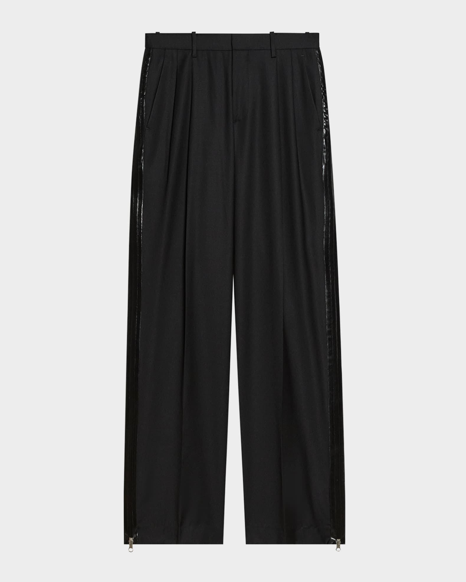 DOUBLE PLEATED TROUSER 【A23A-01PT01C】 DOUBLE PLEATED CLASSIC WIDE TROUSERS CASHMERE FLANNEL (A23D