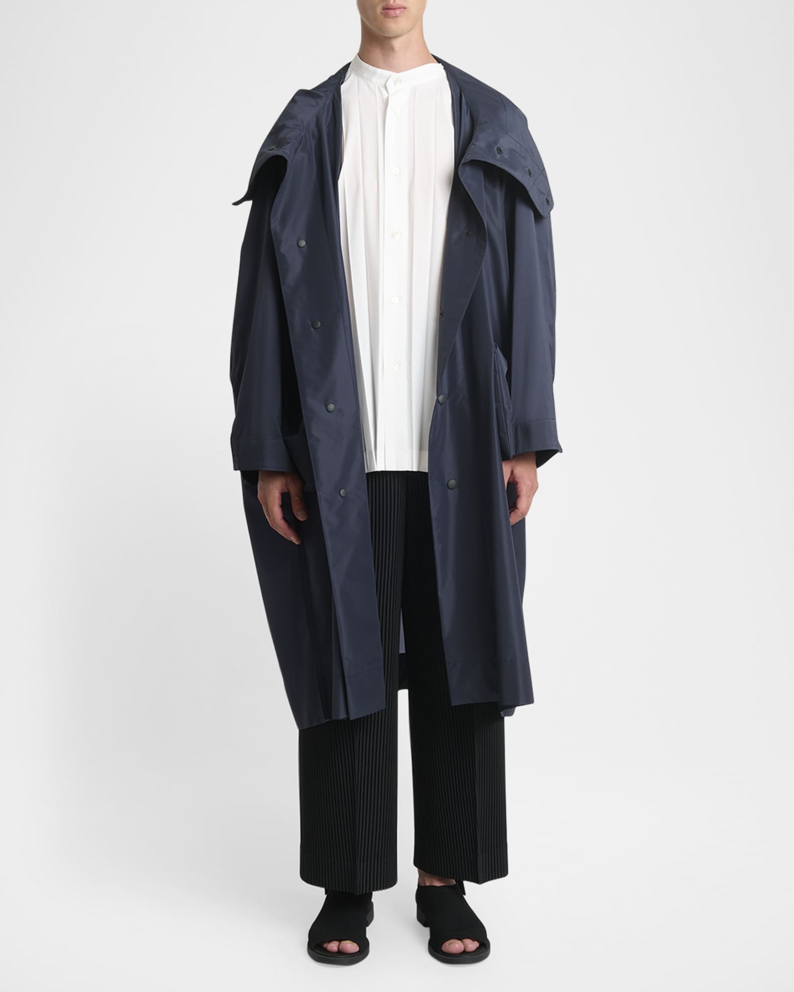 Homme Plisse Issey Miyake Men's Nylon Kite Coat | Neiman Marcus