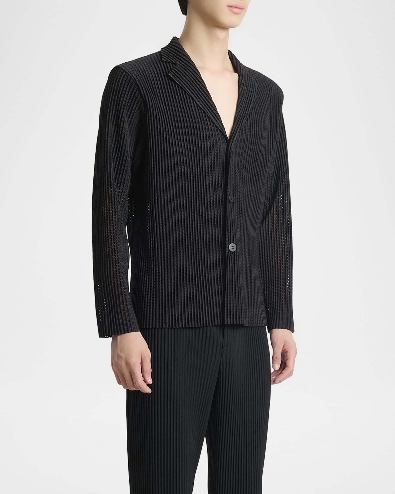 Homme Plisse Issey Miyake Men's Pleated Mesh Blazer | Neiman