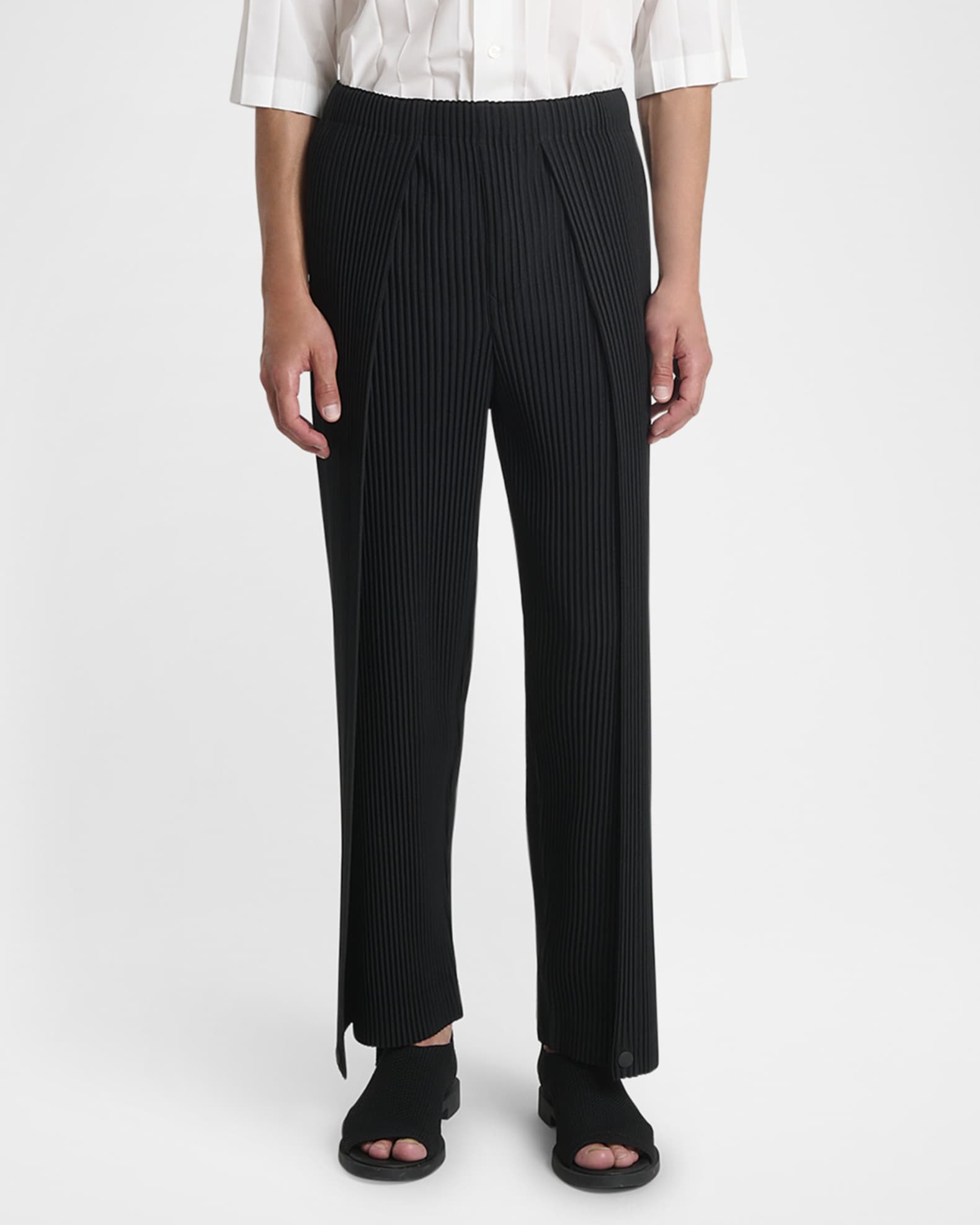 Men's Pleated Straight-Leg Pants 1