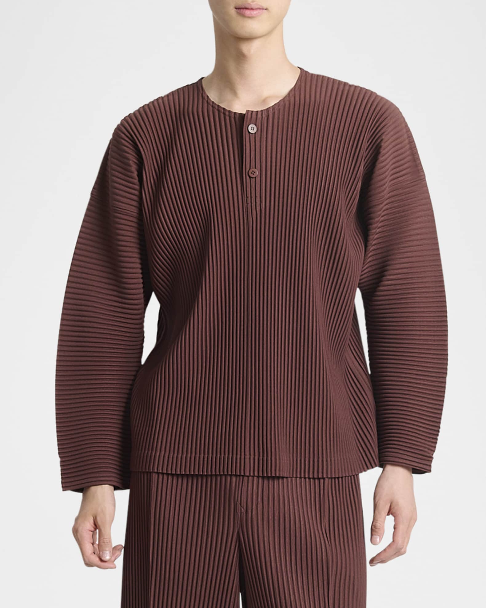 Men's February Pleated Henley Shirt