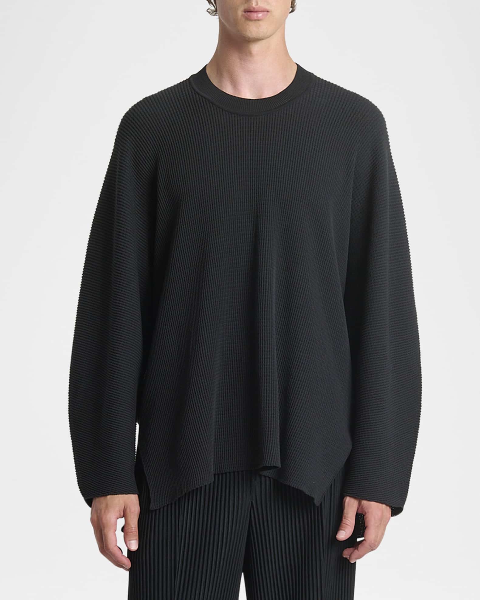大勧め Homme Knit Cotton Twist Tight Men's Miyake Issey Plisse トップス