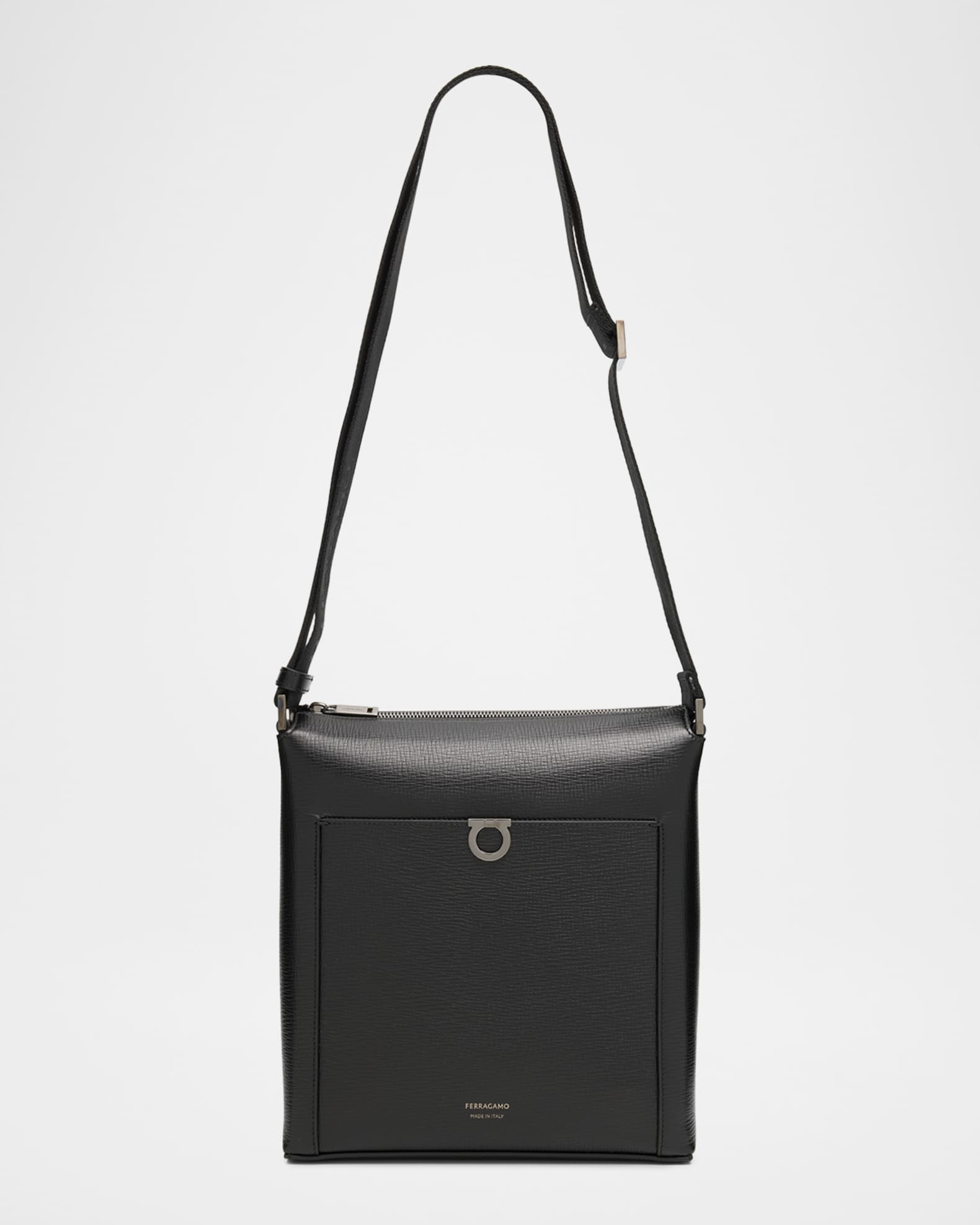 Men's Gancini Hammered Calfskin Crossbody Bag 0