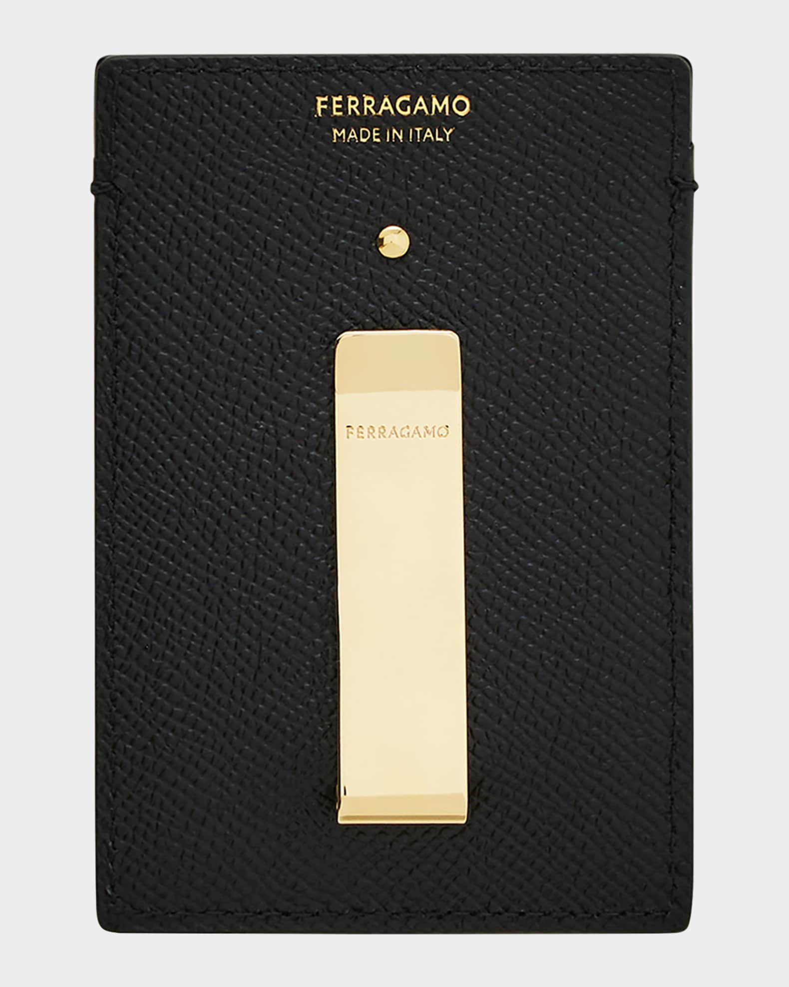 Ferragamo Men's Micro Gancio Money Clip Card Holder | Neiman Marcus