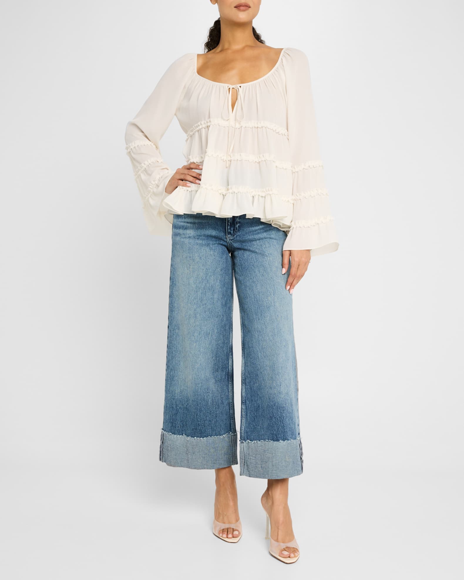 Sunnina Long-Sleeve Ruffle Top 1
