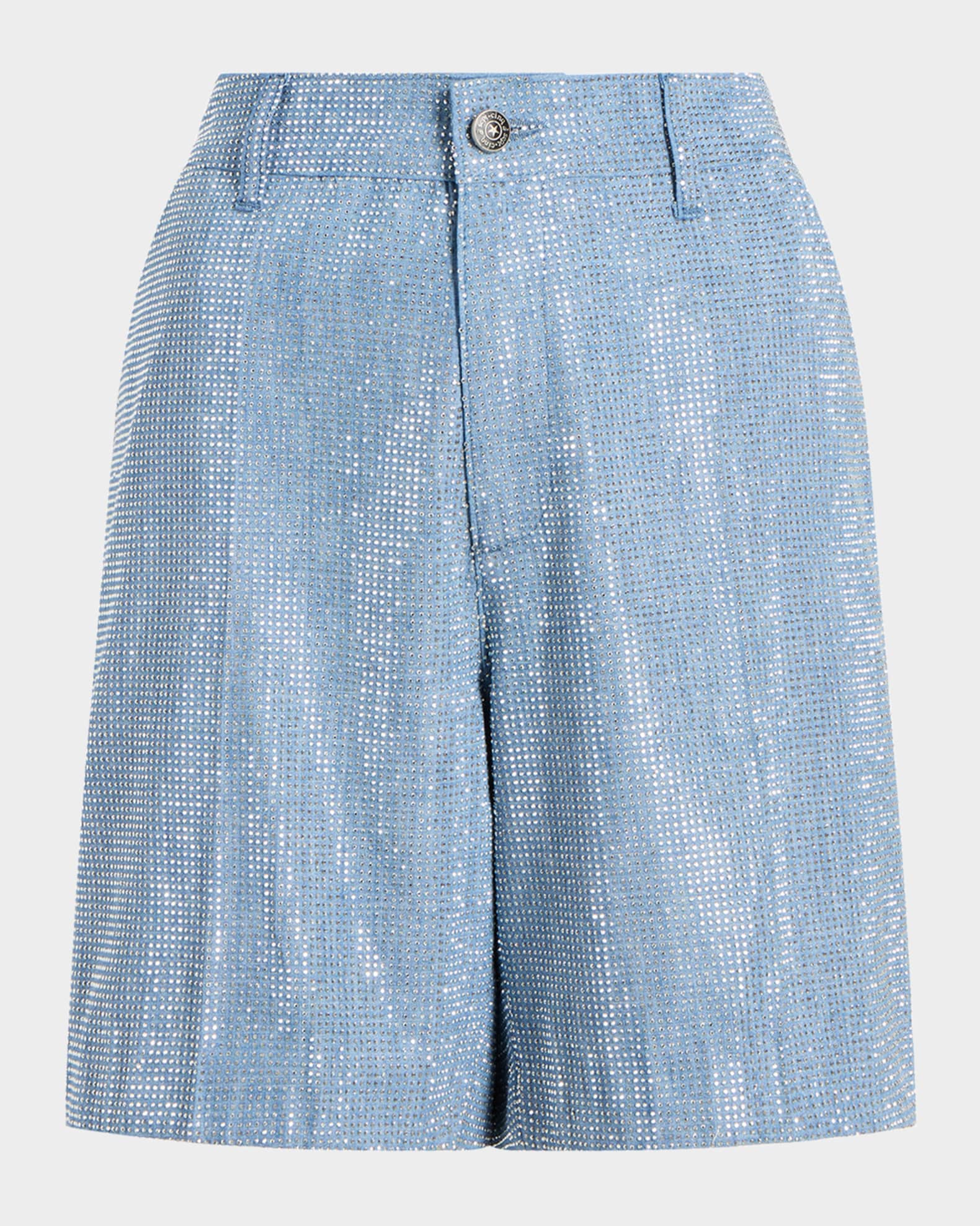 Patricia Embellished Chambray Shorts 0
