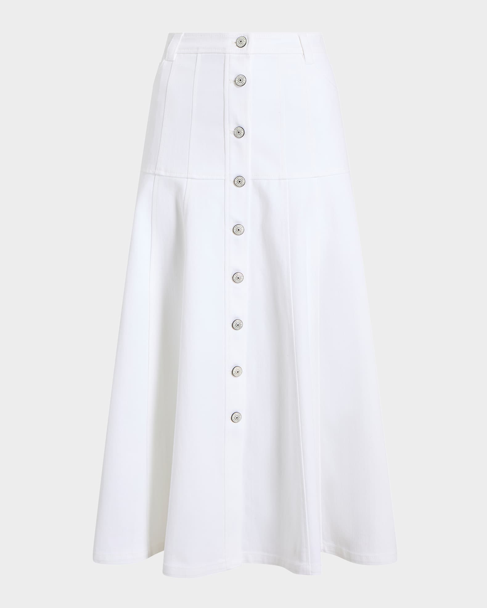 Veena Button-Front Midi Skirt 0