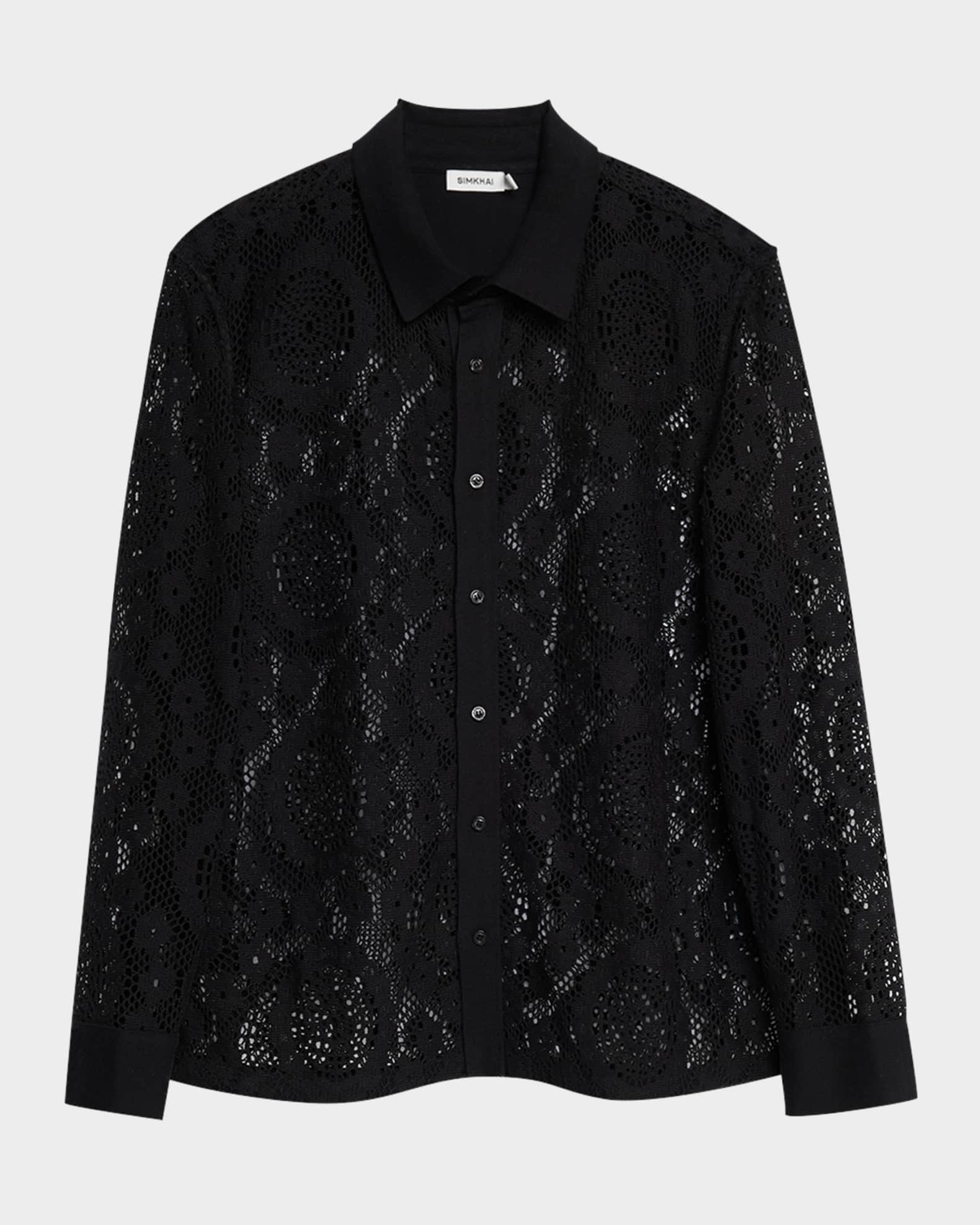 Men's Lace Button-Down Shirt