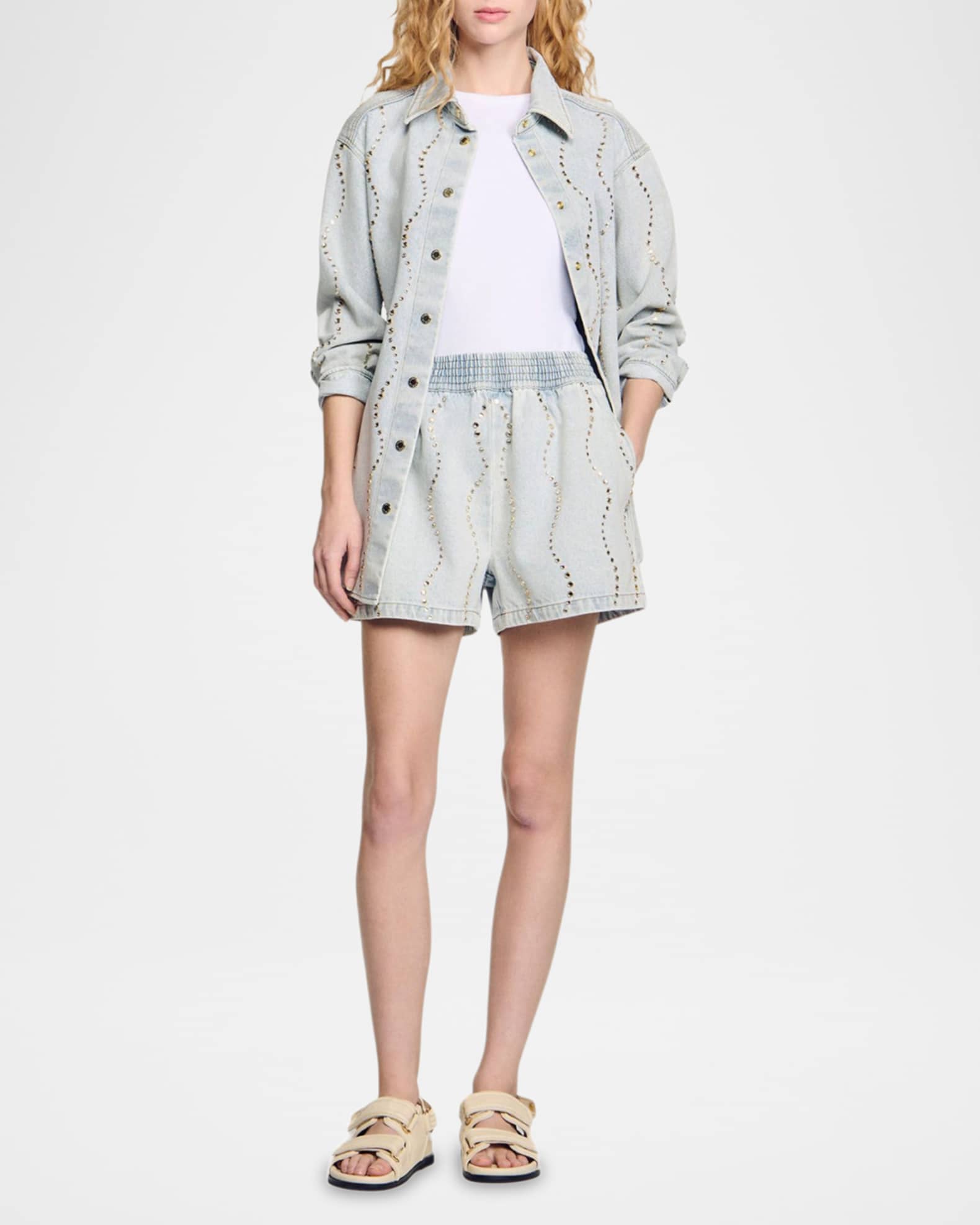 Way Embellished Denim Shorts 1