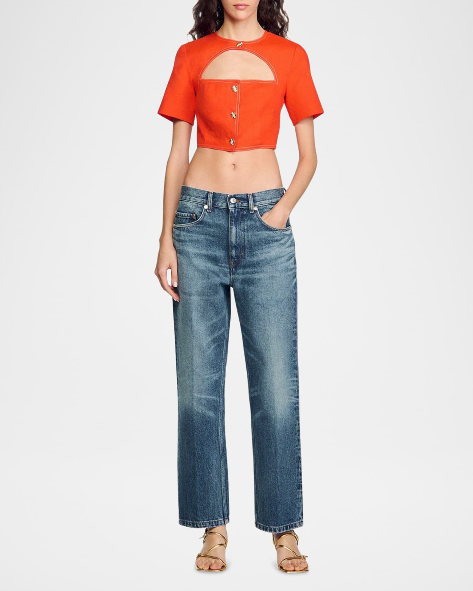 Catalogne Cutout Cropped Top 1