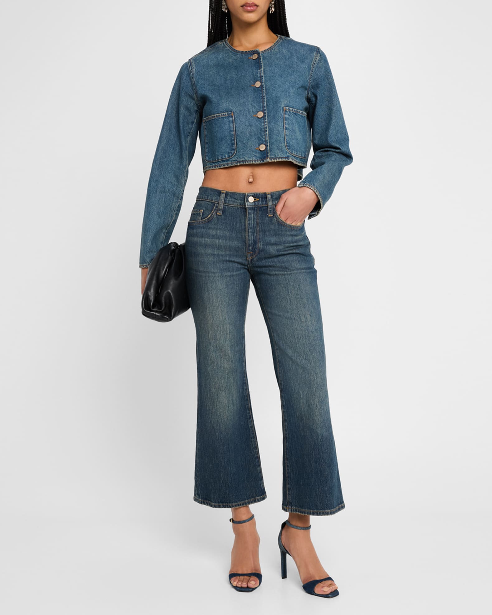 Margaret Mid-Rise Crop Flare Jeans 1
