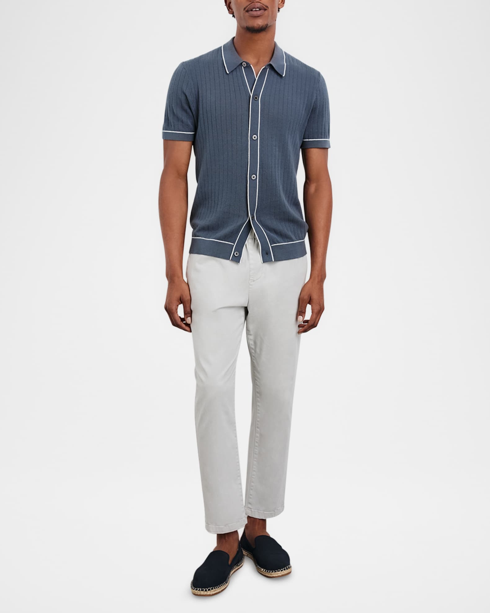Men's Vernon Ribbed Button-Down Shirt - Thumbnail 2
