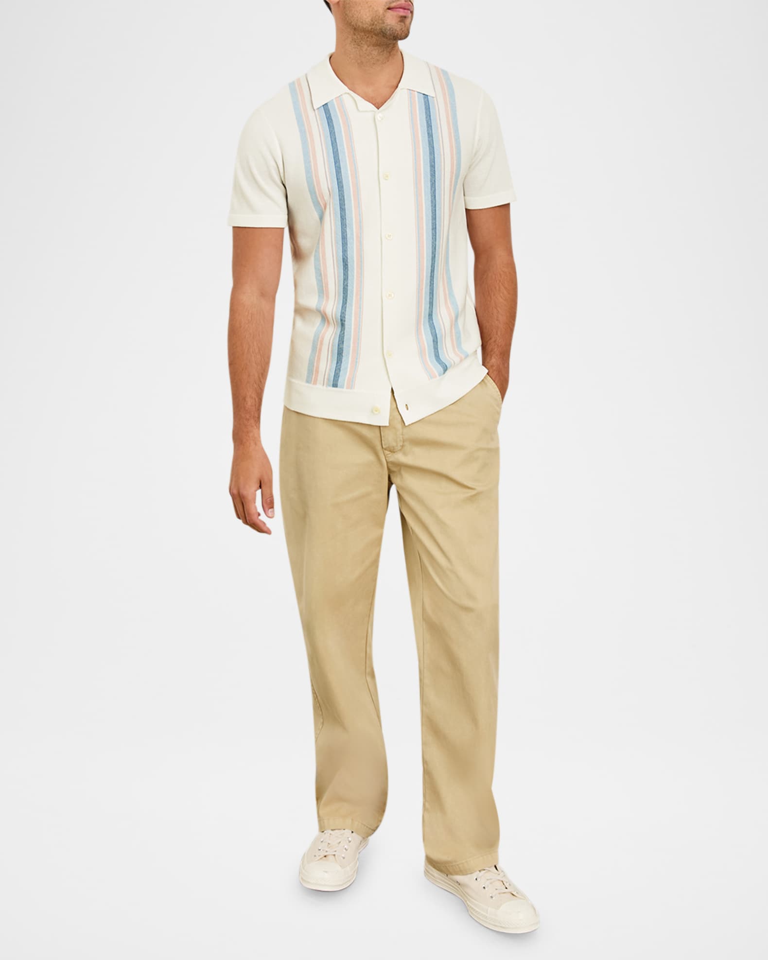 Men's Silas Knit Button-Down Shirt - Thumbnail 2
