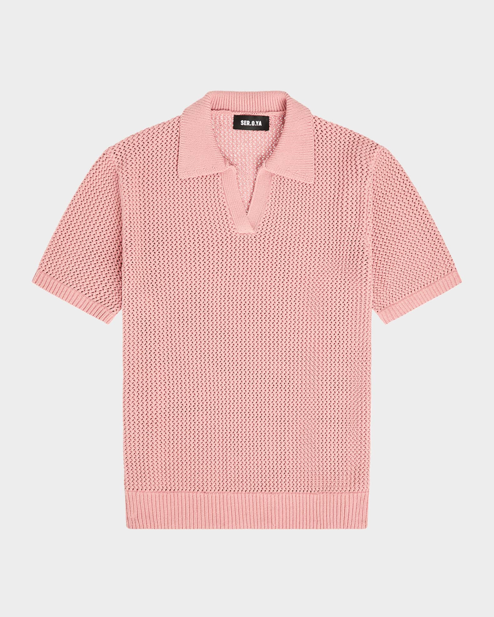 ROMANTIC CROWN★Unisex★OPEN COLLAR POLO KNIT SHIRT♪ SER.O.YA Men's Romeo Crochet Johnny Collar Polo Shirt