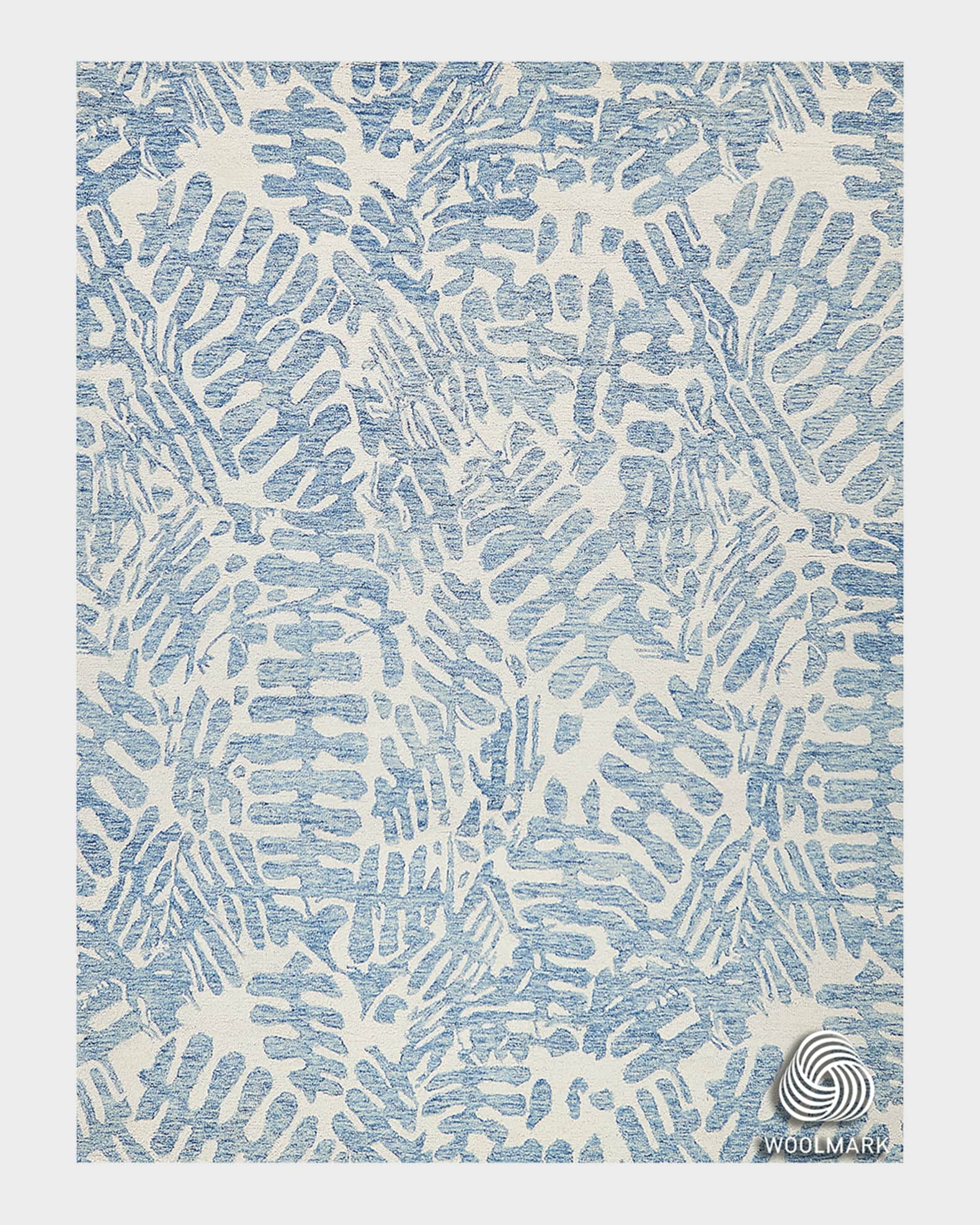 Exquisite Rugs Botanica Light Blue/Ivory New Zealand Wool hand-tufted ...