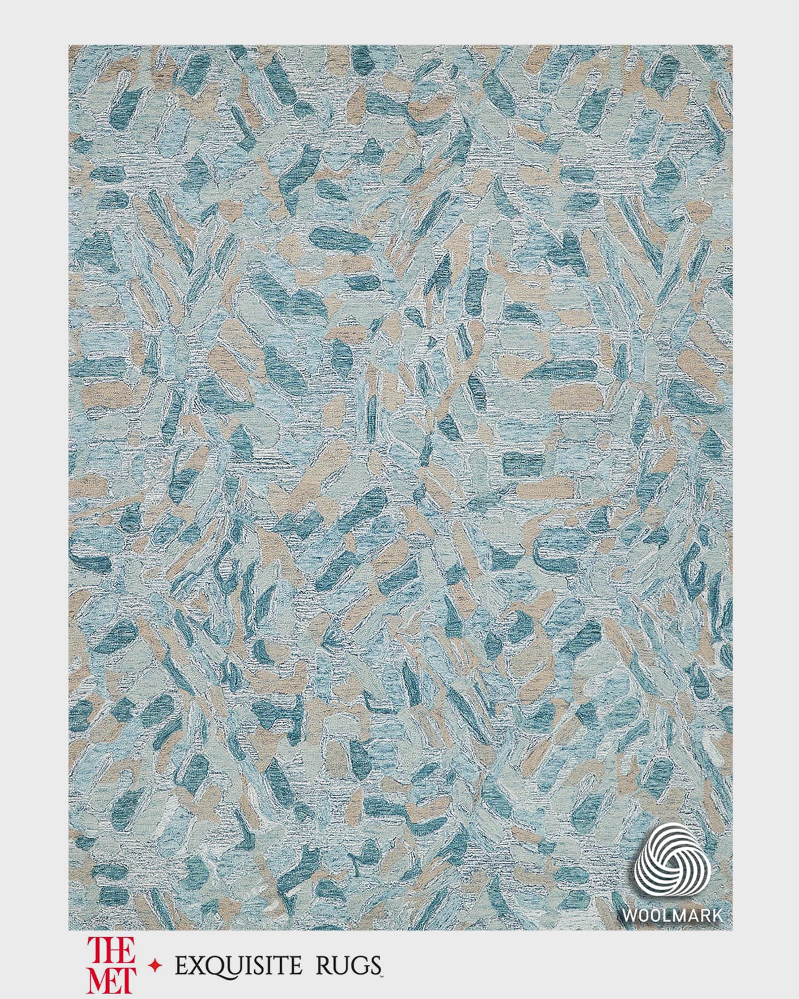 Botanica Hand-Tufted Turquoise Rug 0