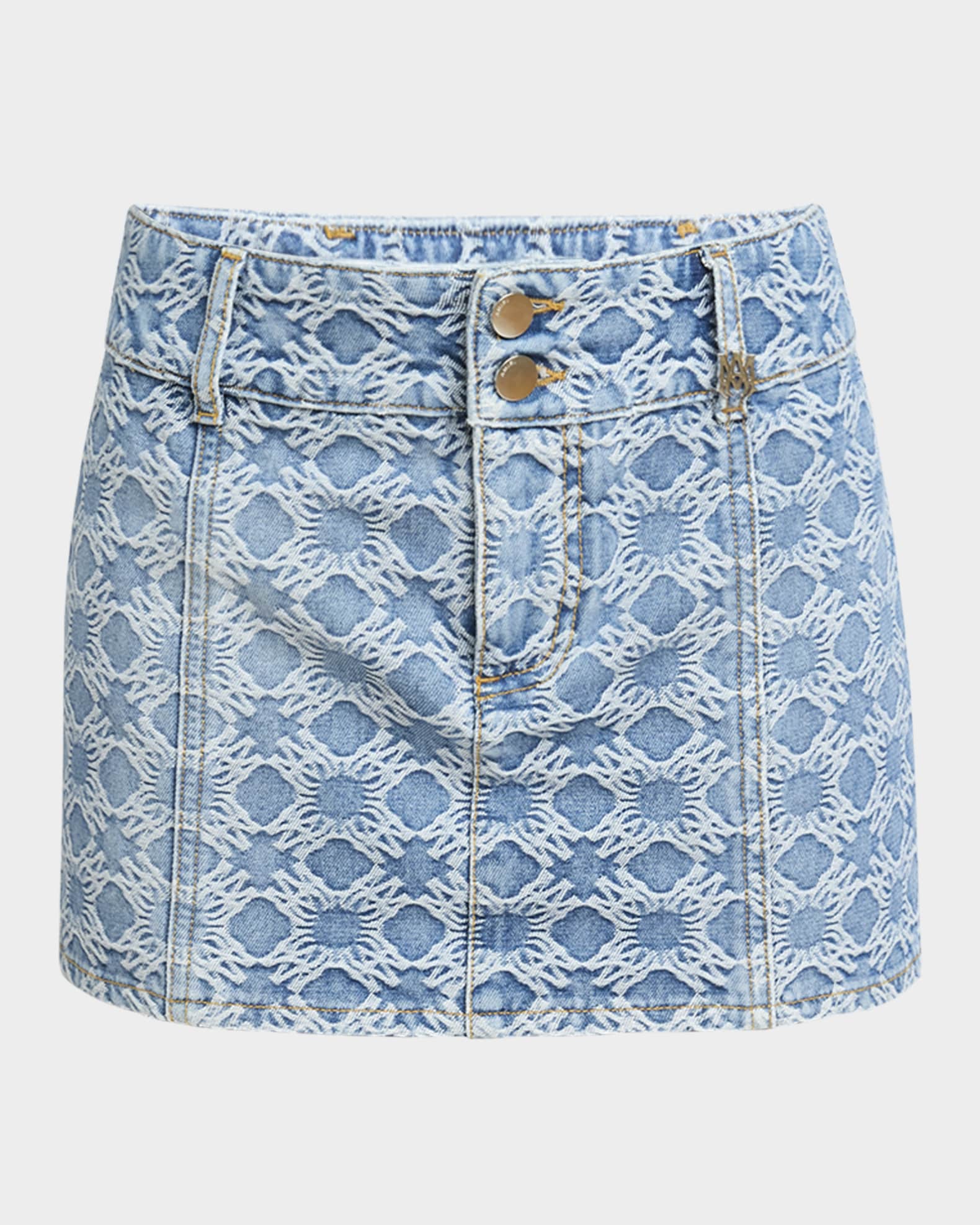 MA Quad Denim Jacquard Mini Skirt 0