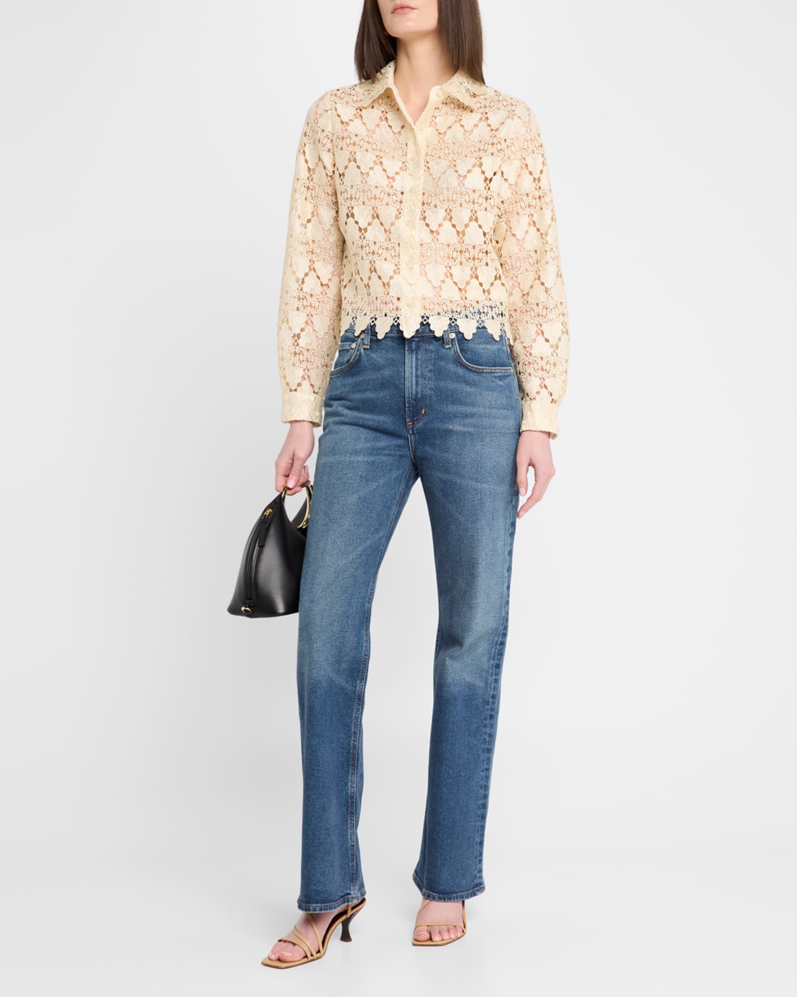 Button-Front Lace Shirt 1