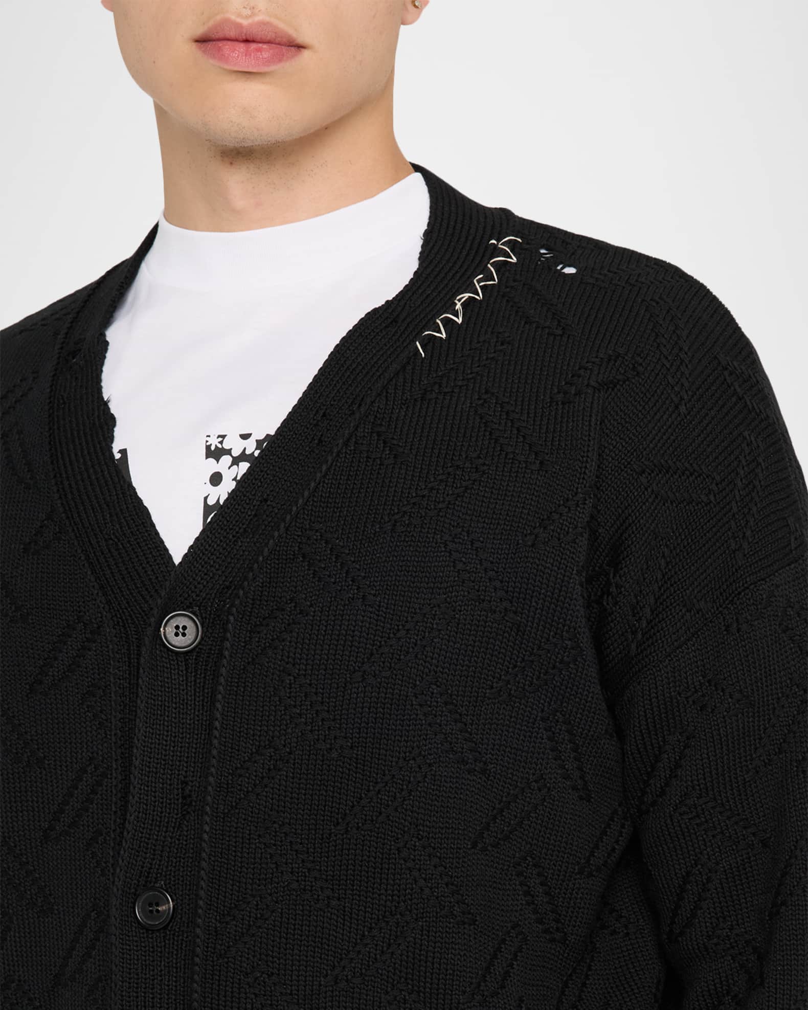 【後払い手数料無料】 Marni Men's Cotton Knit Shoulder-Logo Cardigan | Neiman Marcus トップス
