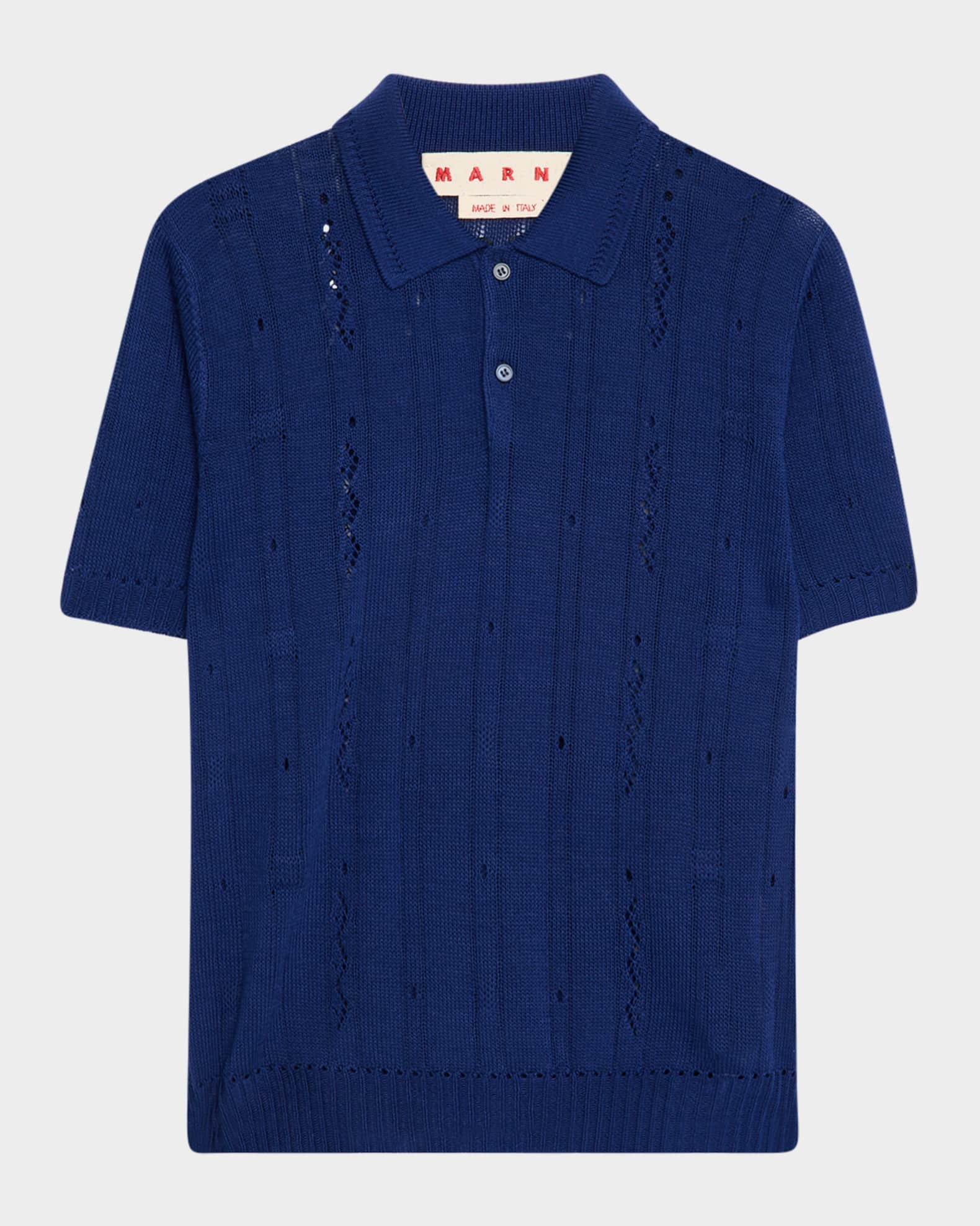 Striped cotton polo shirt in blue - Marni | Mytheresa
