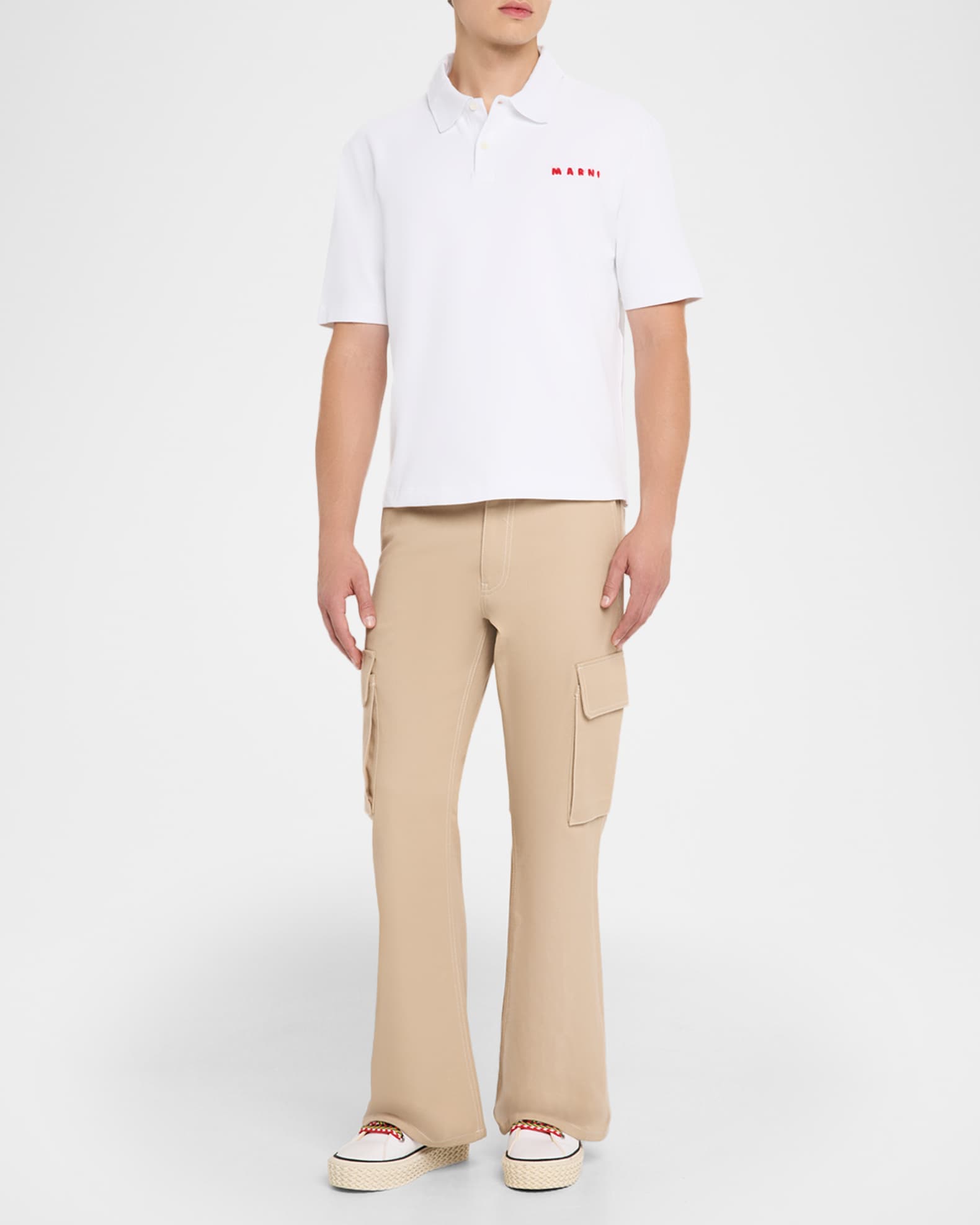 Men's Mohair-Logo Pique Polo Shirt 1