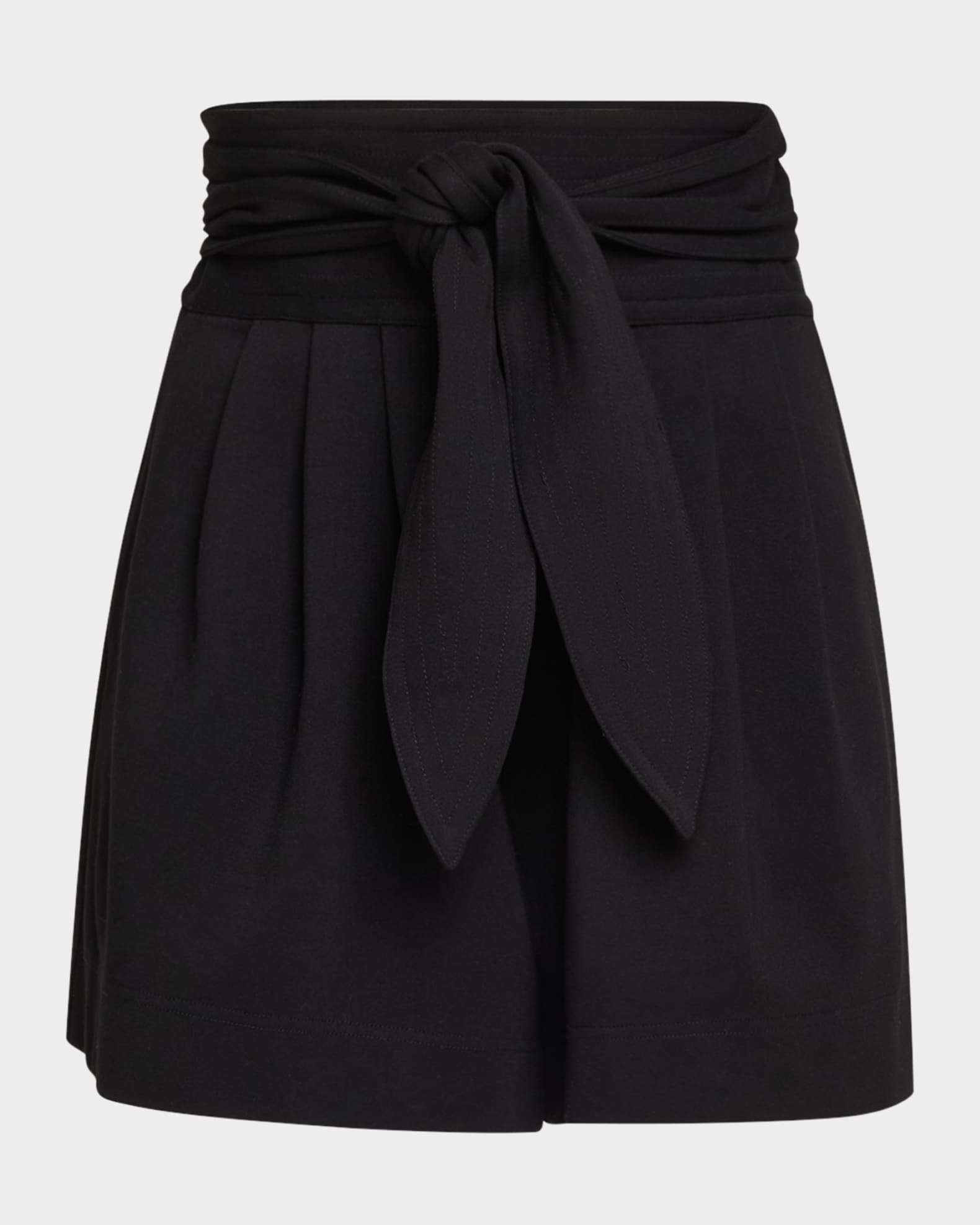 Emmit Pleated Tie-Waist Shorts 0