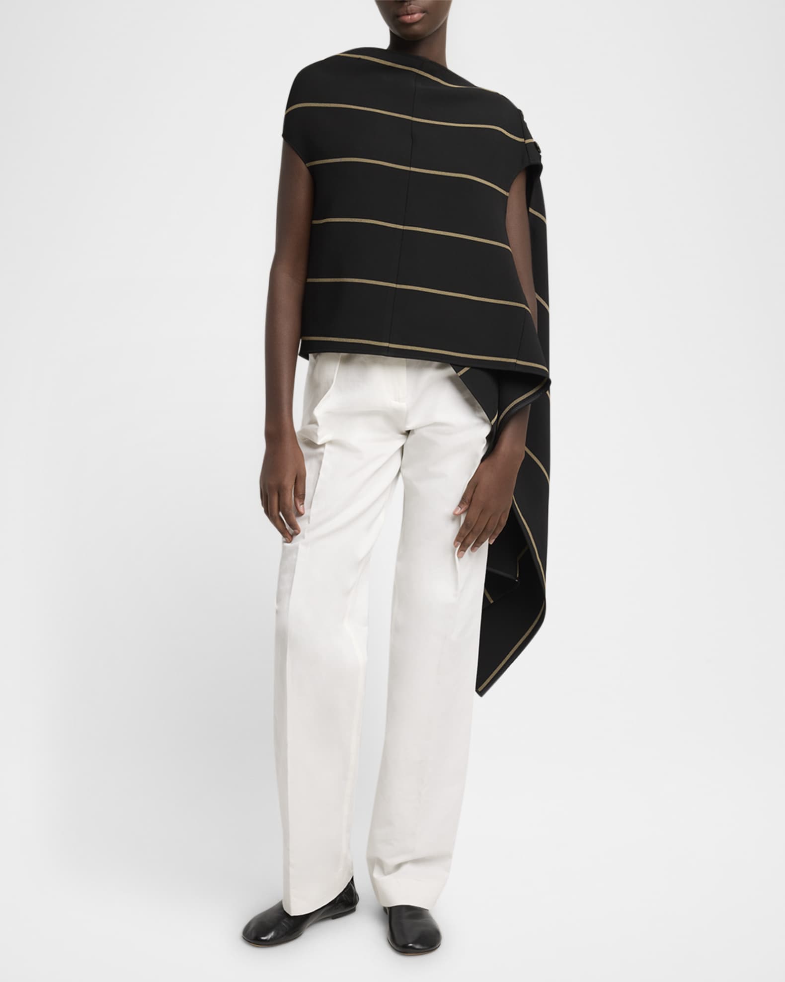 Sutton Striped Drape Bi-Stretch Viscose Top 1
