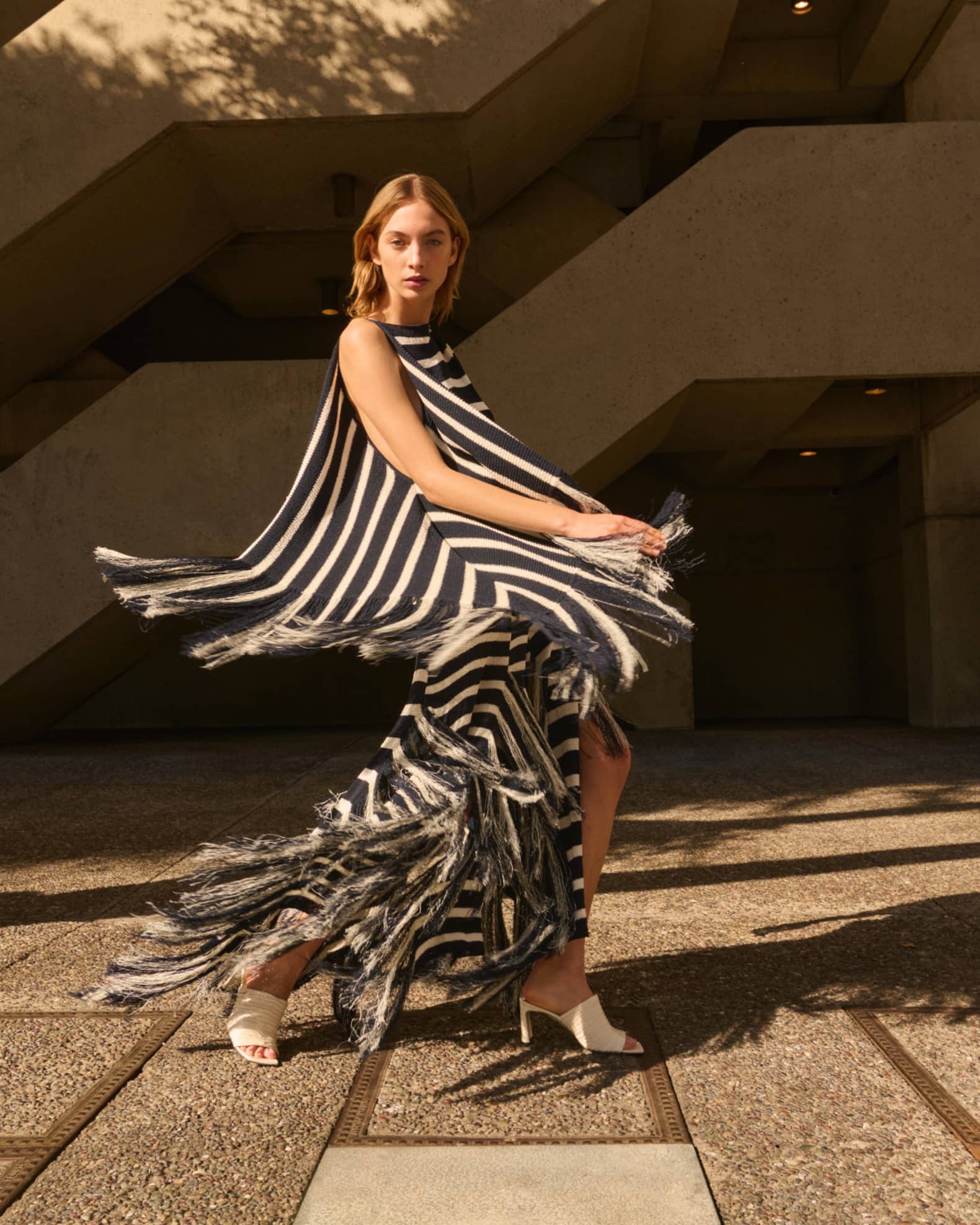 Yves Stripe Fringe Collection | Neiman Marcus